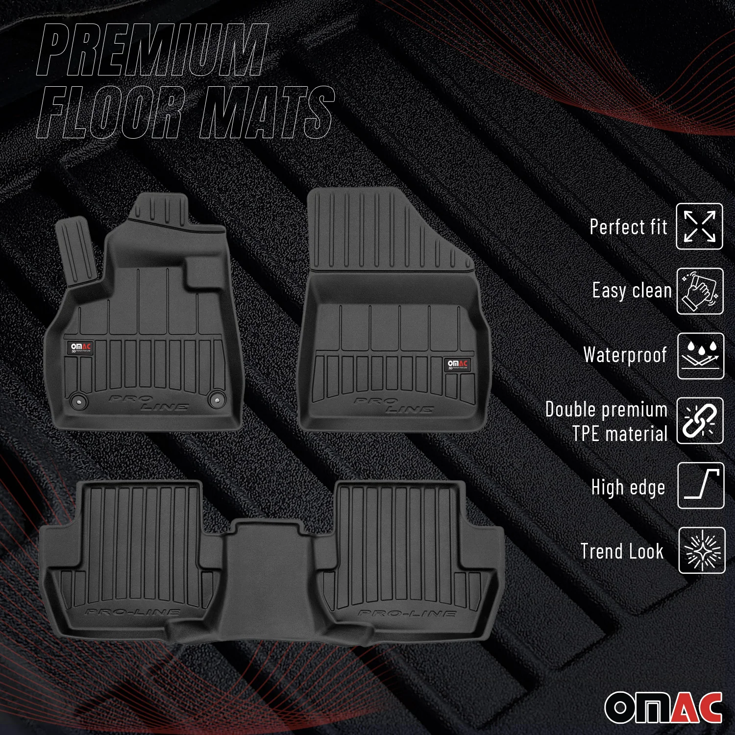 Tapis de Sol pour DS DS5 2015-2018 TPE Noir - Image 2