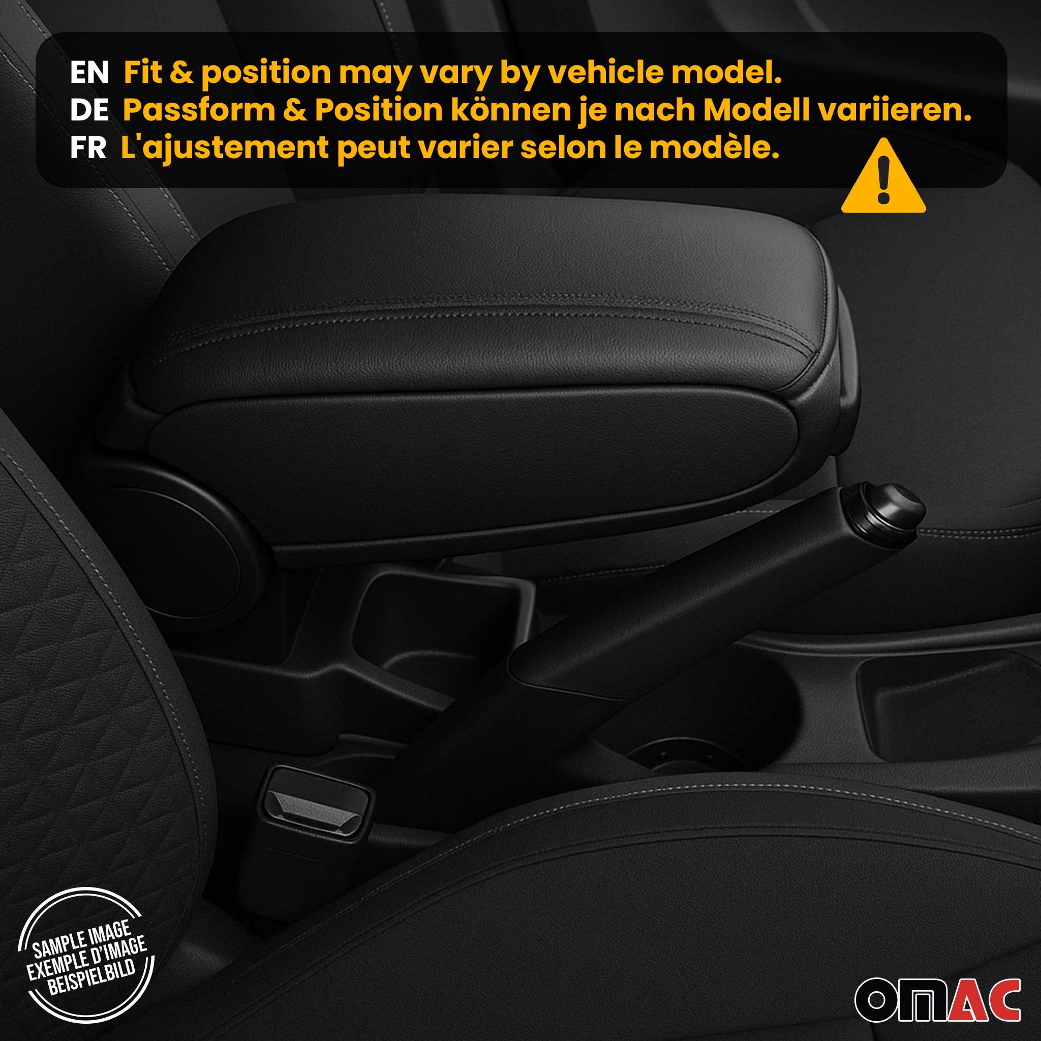 Accoudoir pour Fiat 500 500C 2007-2015 Vinyl Abs Noir - Image 2