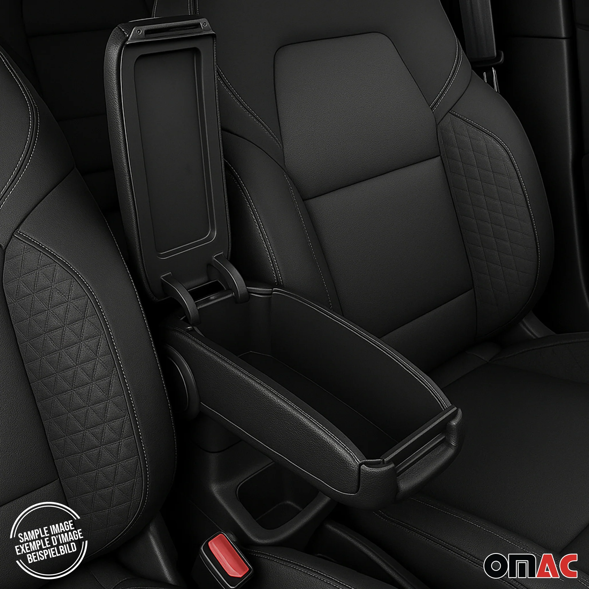 Accoudoir pour Fiat 500 500C 2016-2021 Facelift Vinyl Abs Noir - Image 7