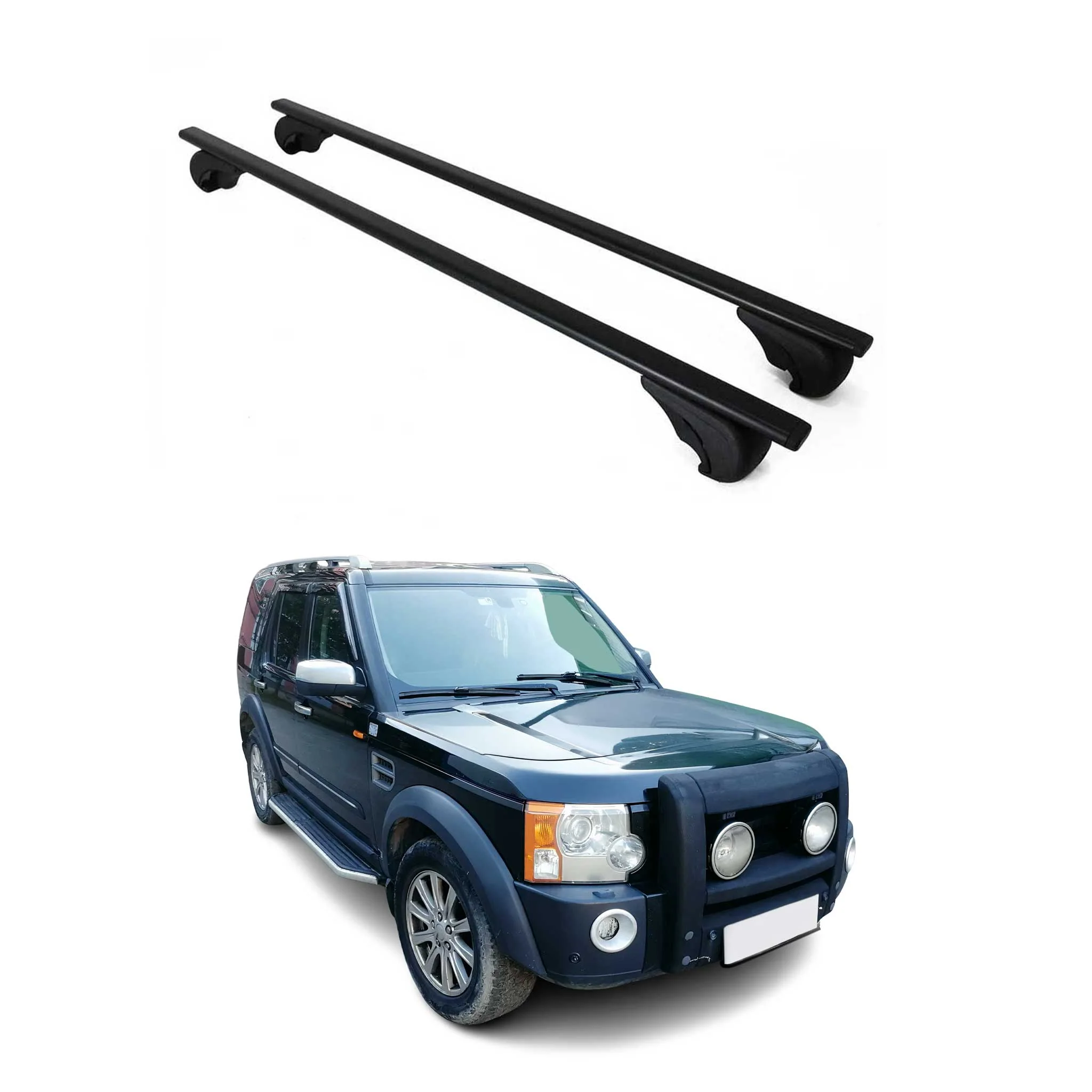 Barres de toit Transversales pour Land Rover Discovery 2004-2009 Fer Noir