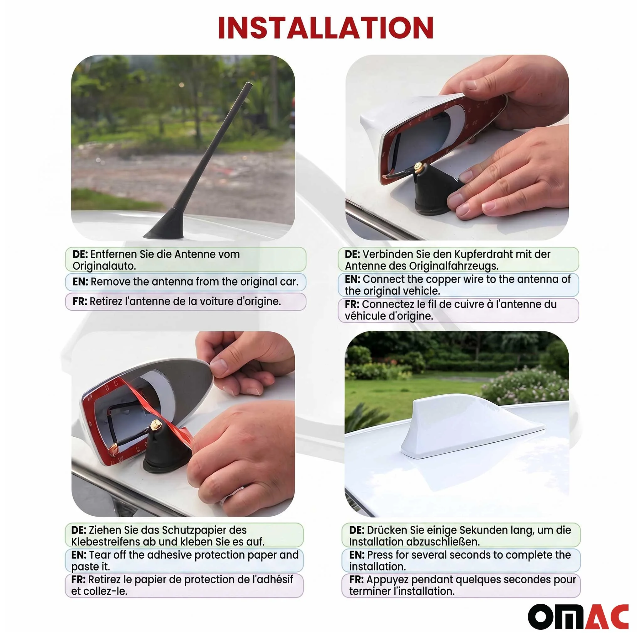 Antenne De Toit Aileron Requin pour Fiat Tipo Radio AM/FM Blanc - Image 3