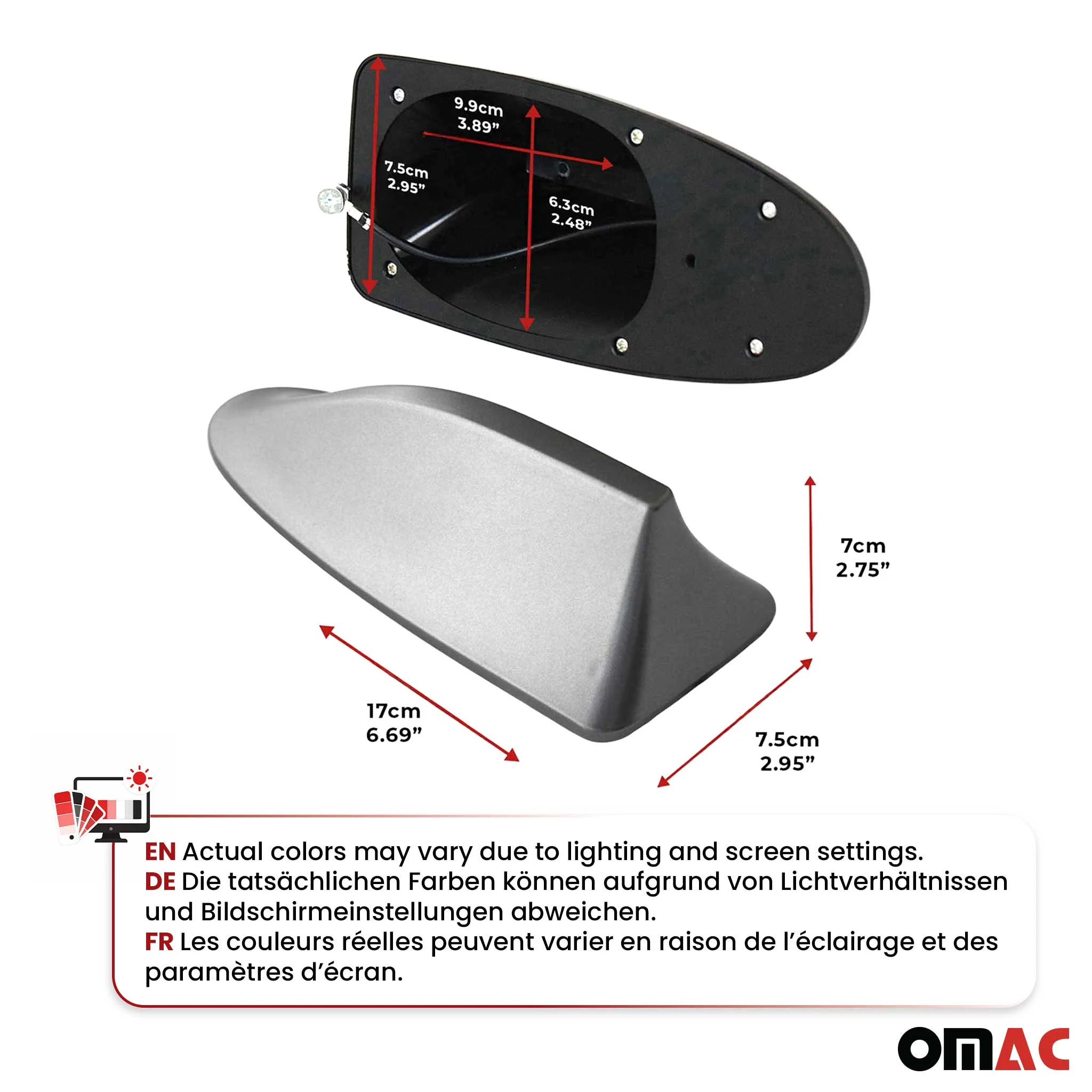 Antenne De Toit Aileron Requin pour Fiat Tipo Radio AM/FM Gris Foncé - Image 2