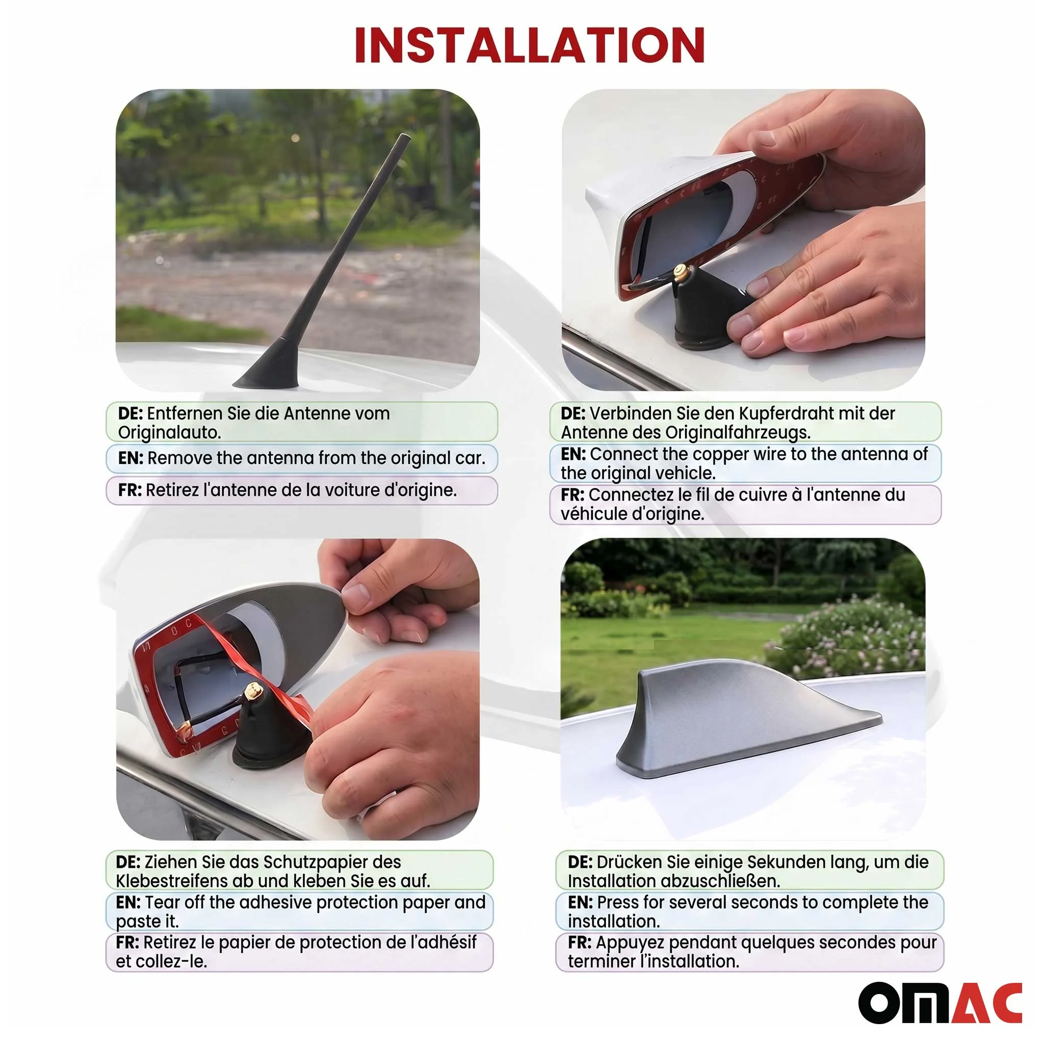 Antenne De Toit Aileron Requin pour Mercedes Classe A Radio AM/FM Gris - Image 3