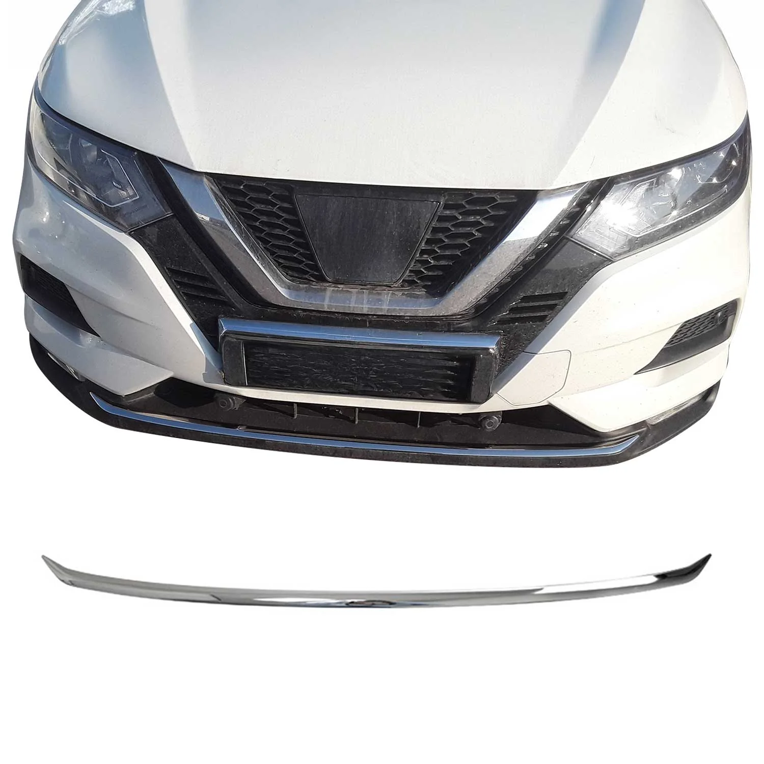 Garniture de Pare-chocs Avant pour Nissan Qashqai 2017-2021 Acier Chromé