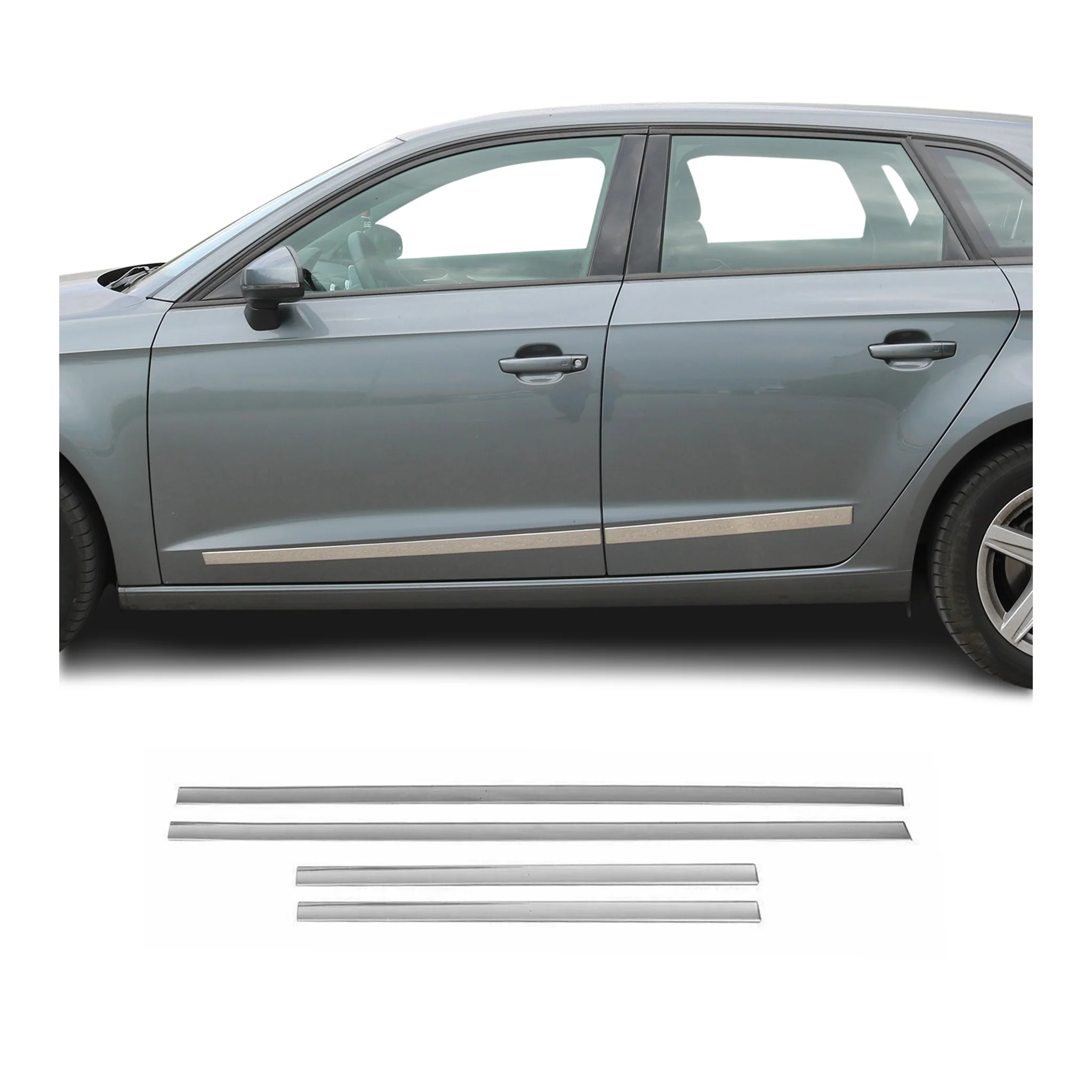Baguette protection latérale de porte pour Citroen C4 2010-2018 inox chromé