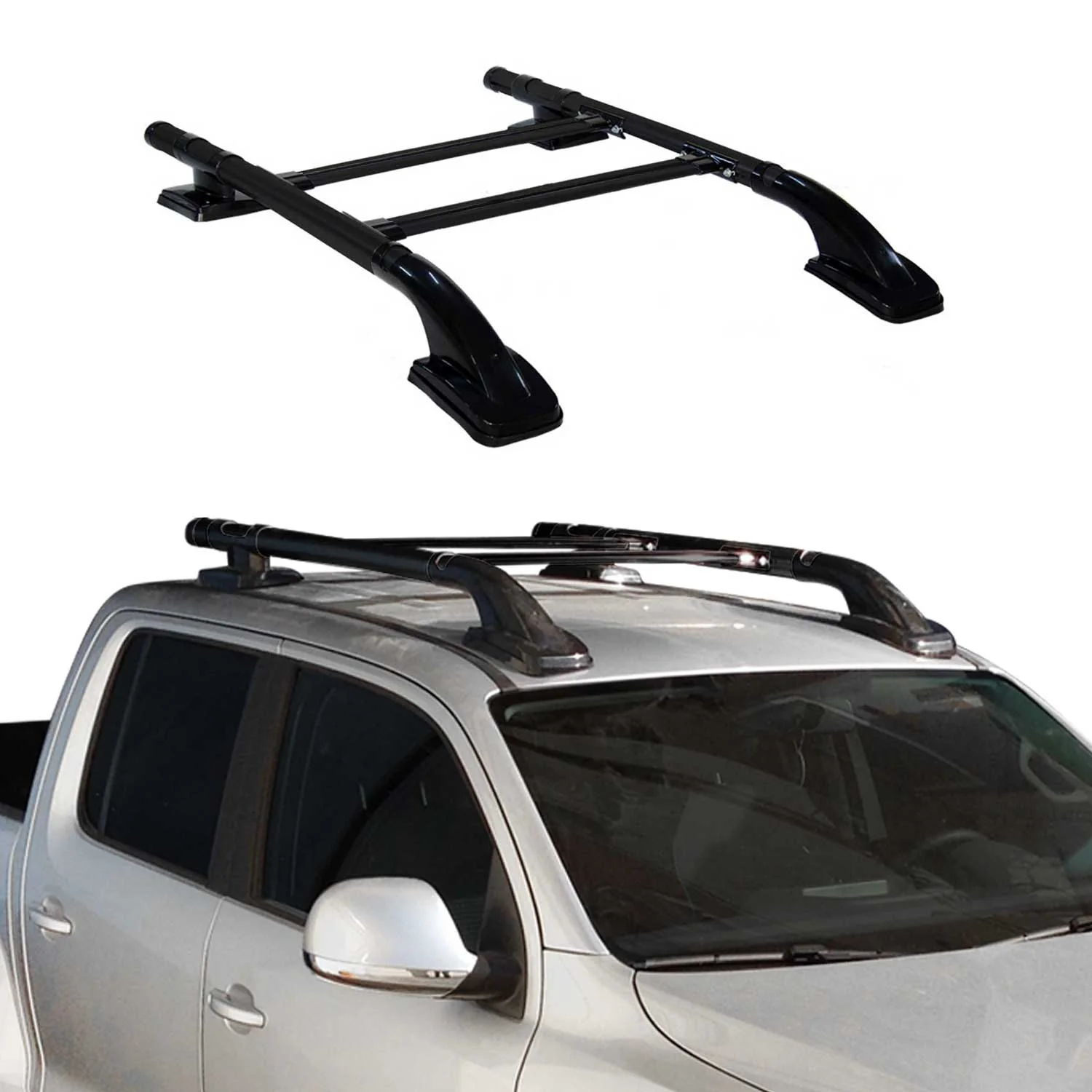 KIT Barres de toit trans+long pour Ford Ranger II (Typ PJ/PK) 2007-2012 Alu Noir - Image 5