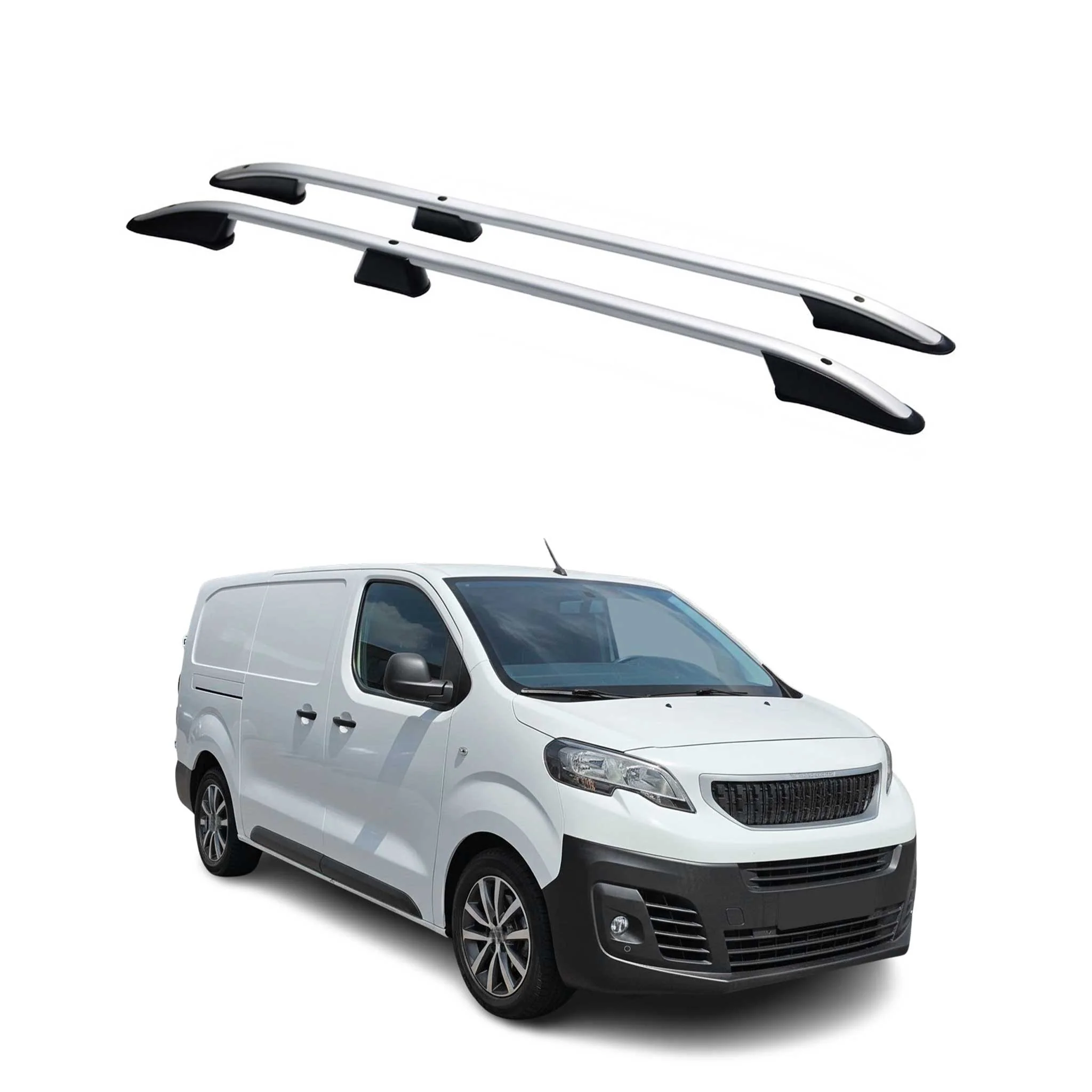 Barres de toit longitudinales pour Peugeot Expert / Traveller 2016-2026 L2 Gris