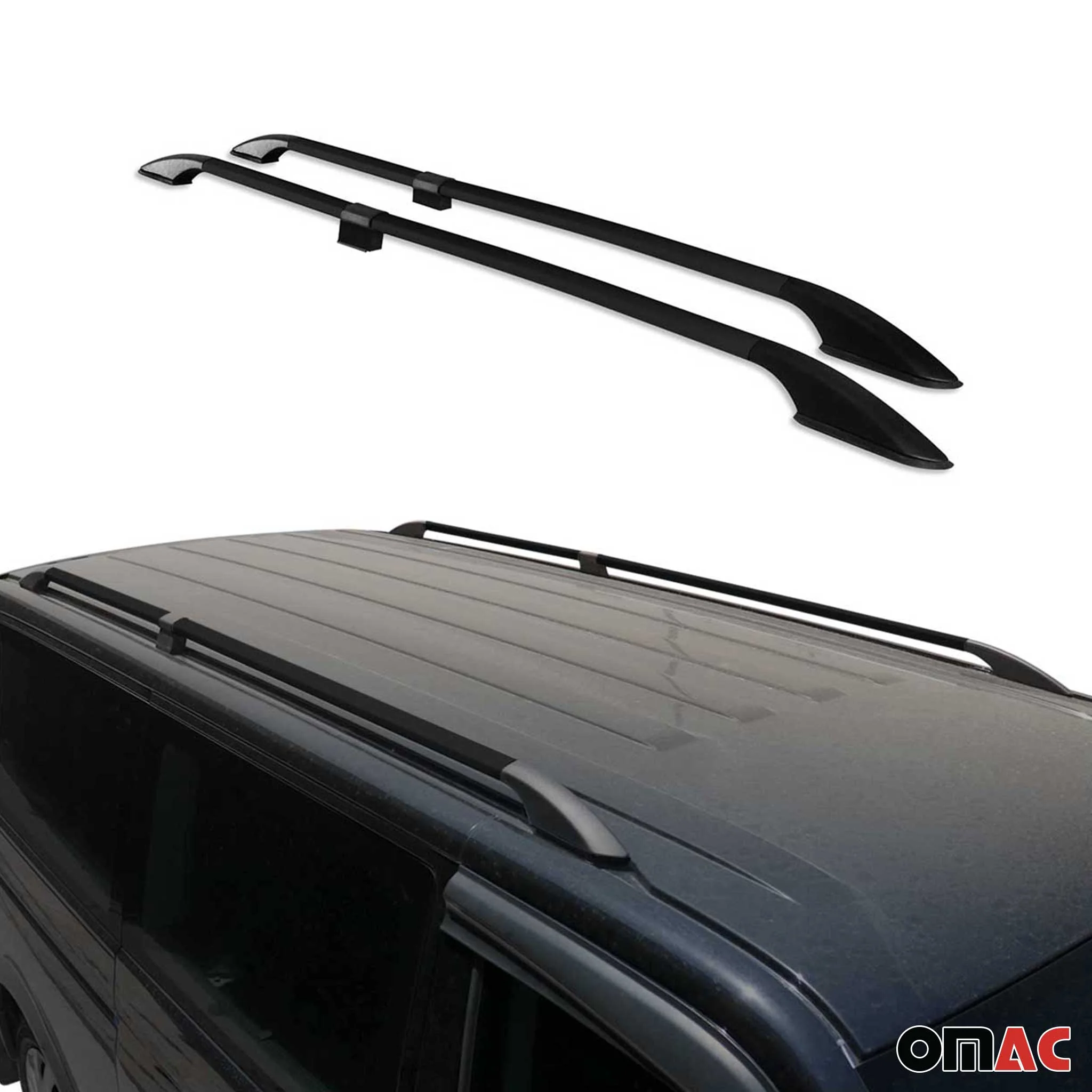Barres de toit longitudinales pour Peugeot Partner 2018-2026 L1 Alu Noir 2x - Image 5