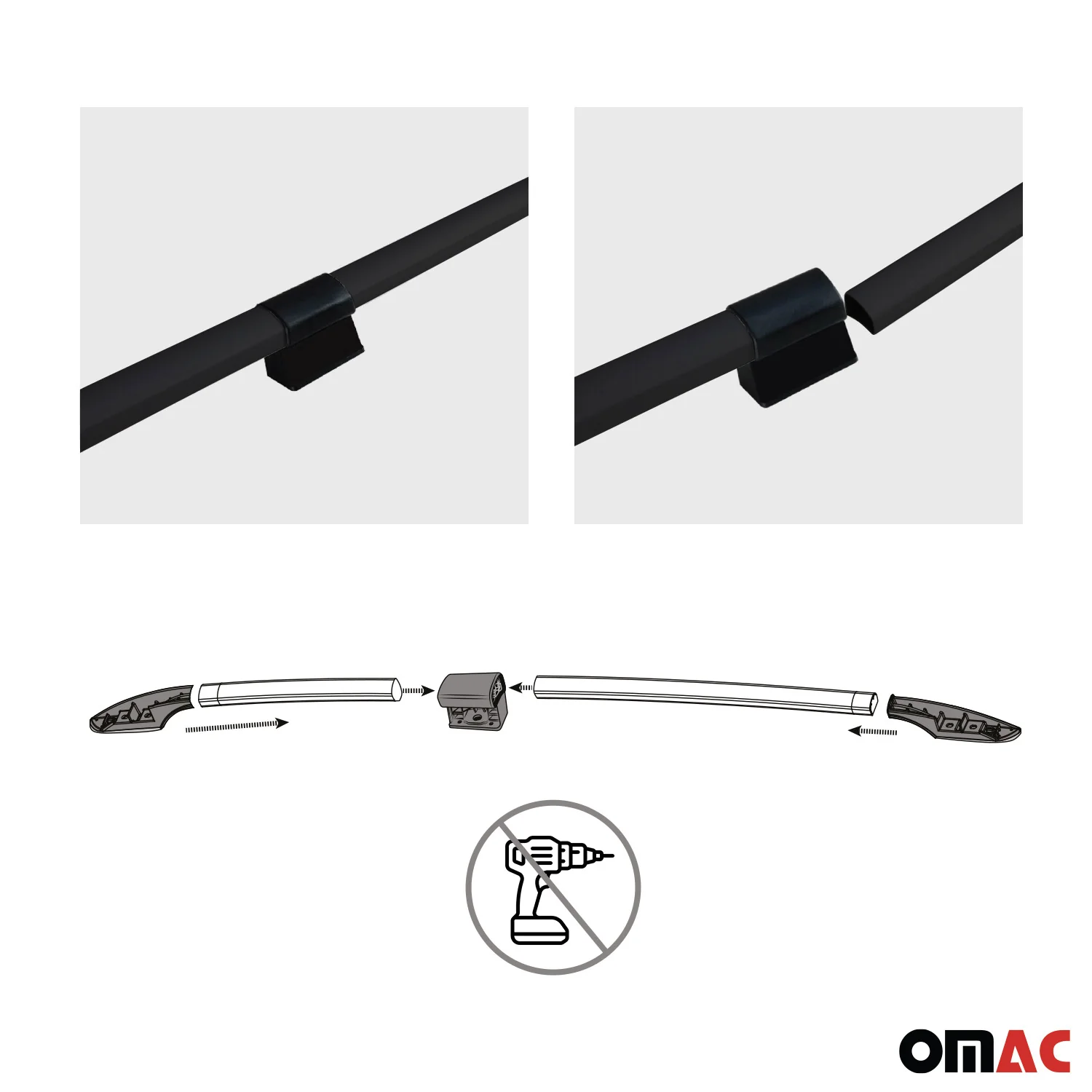 Barres de toit longitudinales pour Toyota Proace City 2019-2026 L1 Alu Noir - Image 4