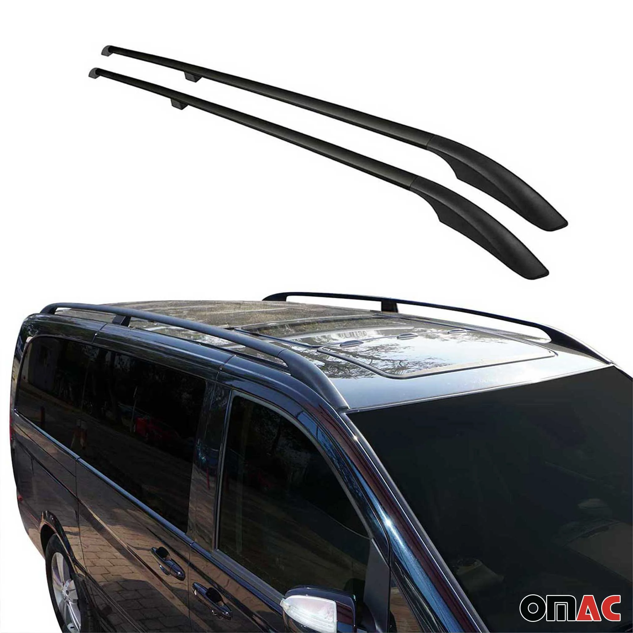 Barres de toit longitudinales pour VW Caddy 2020-2026 L1 Aluminium Noir 2x - Image 5