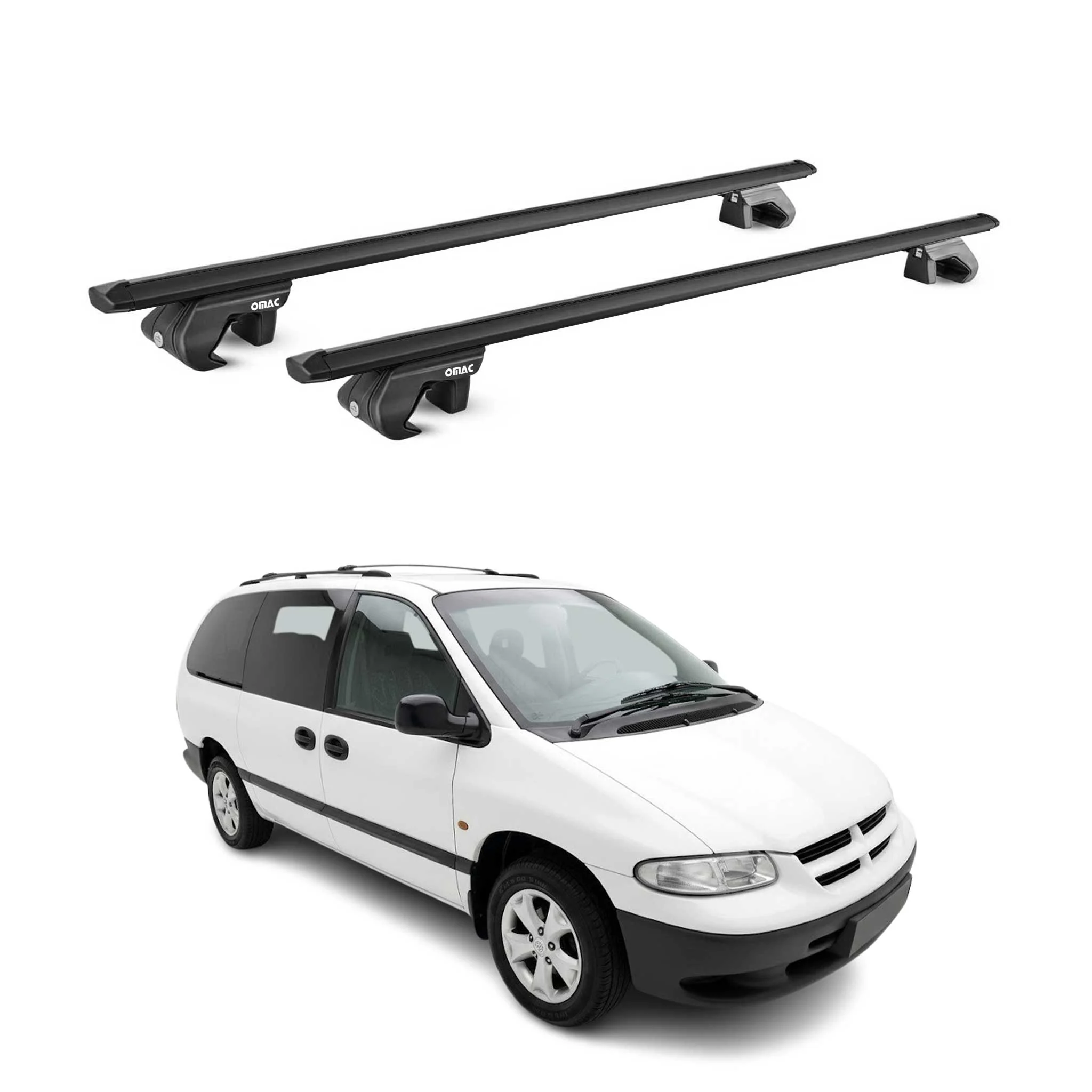 Barres de toit pour Chrysler Voyager 1996-2000 Gris Argenté Aluminium 2x ABE