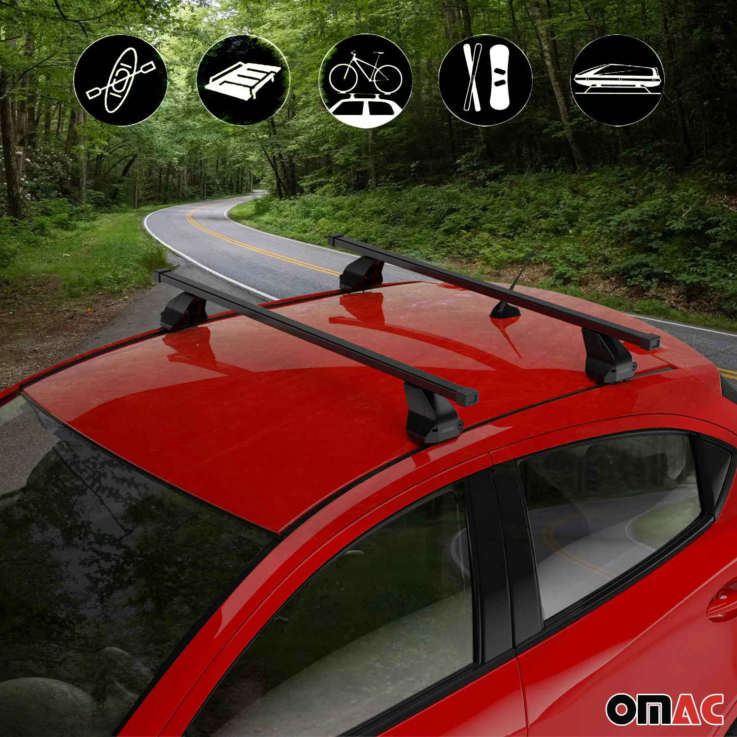 Barres Transversales Menabo pour Peugeot 3008 2009-2016 Noir - Image 3