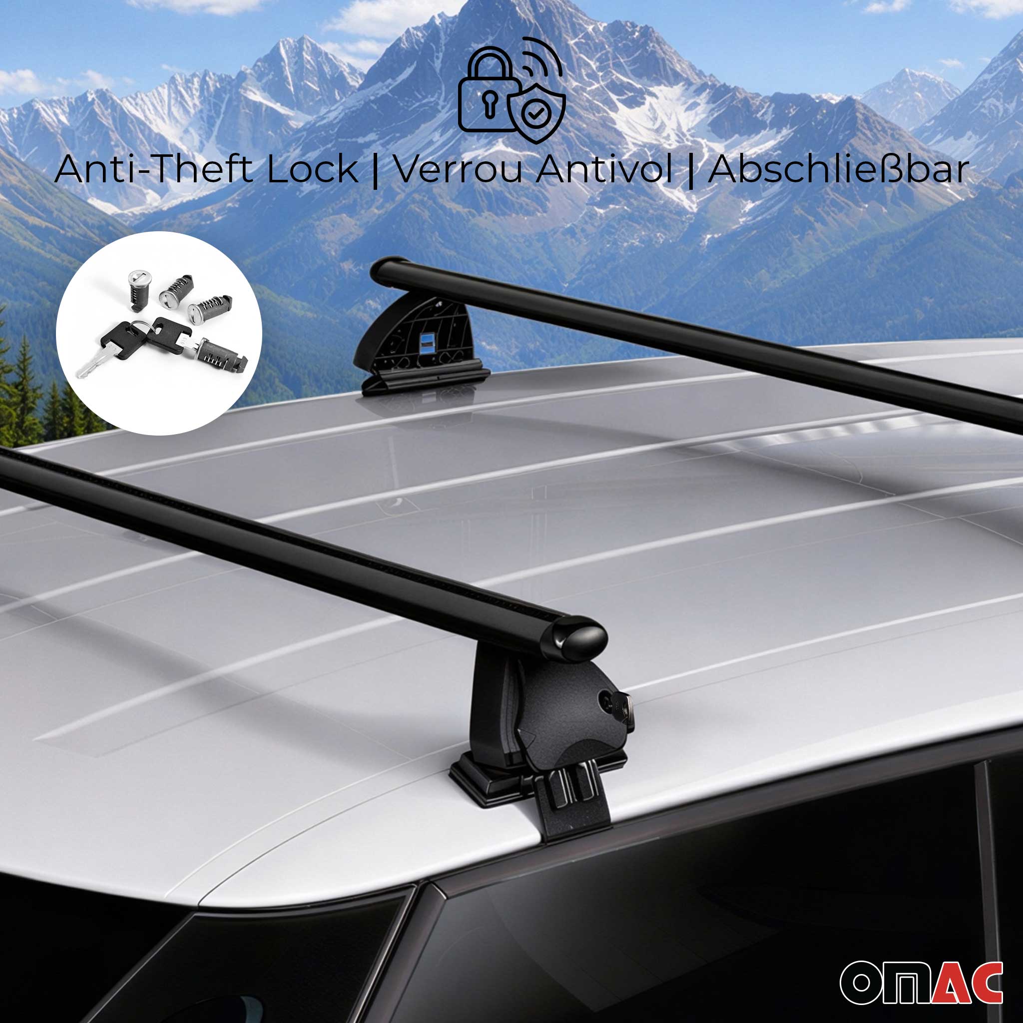 Barres de toit transversales acier pour VW T-Cross (Sans barres) 2018-2026 Noir - Image 5