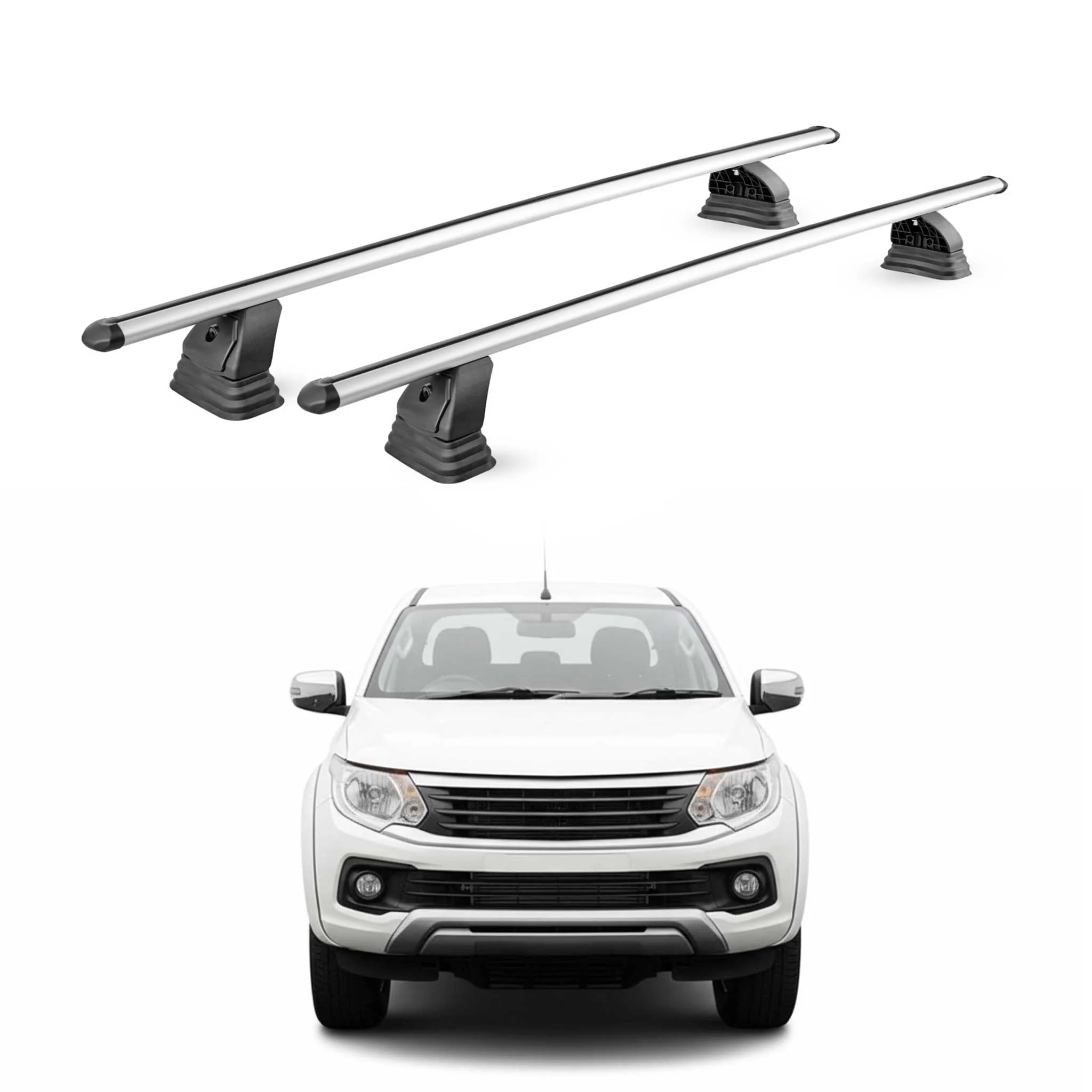 Barres de toit transversales Alu pour Fiat Fullback Double / Singe Cab 2016-2019