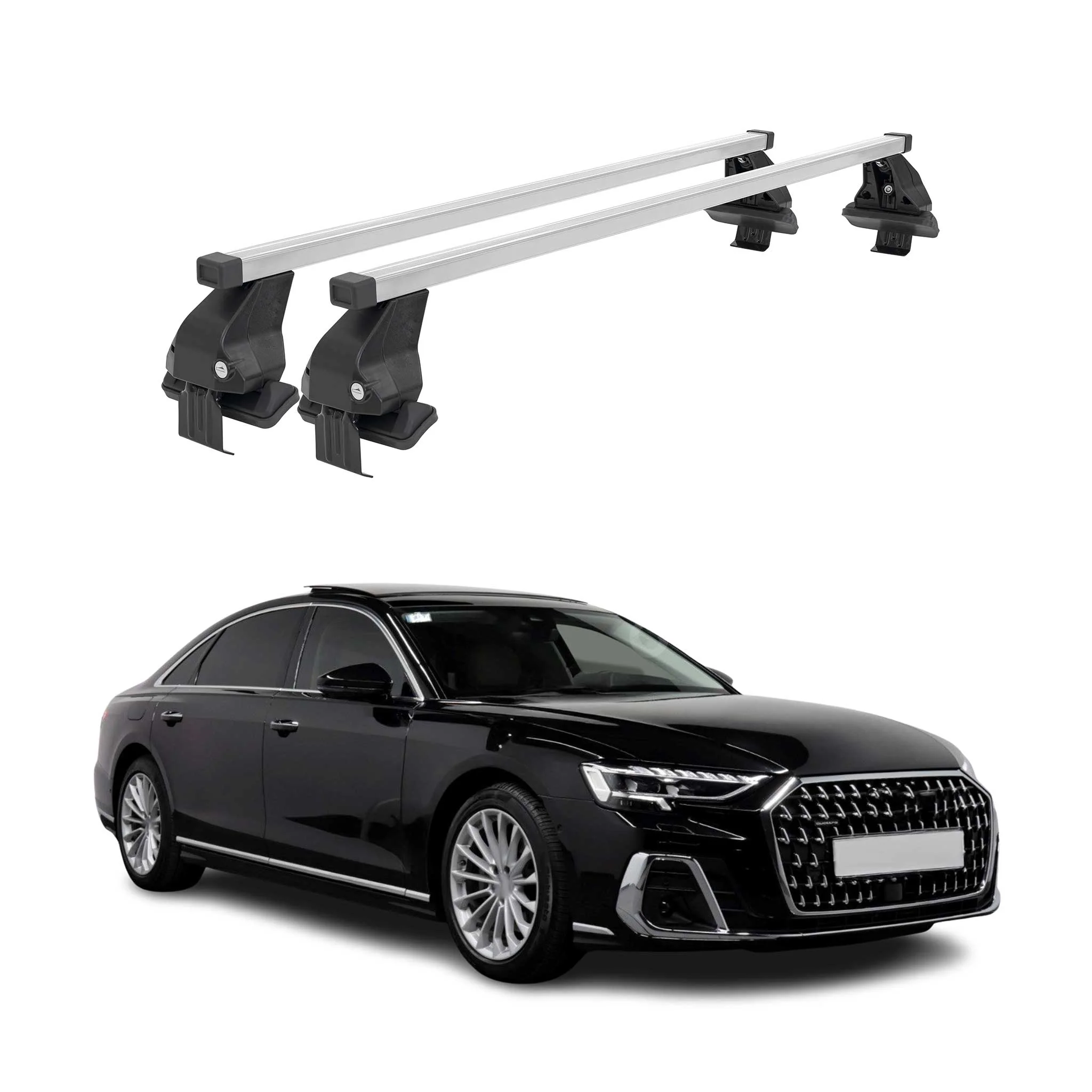 Barres de toit transversales Menabo pour Audi A8 S8 D5 2018-2026 Acier Gris
