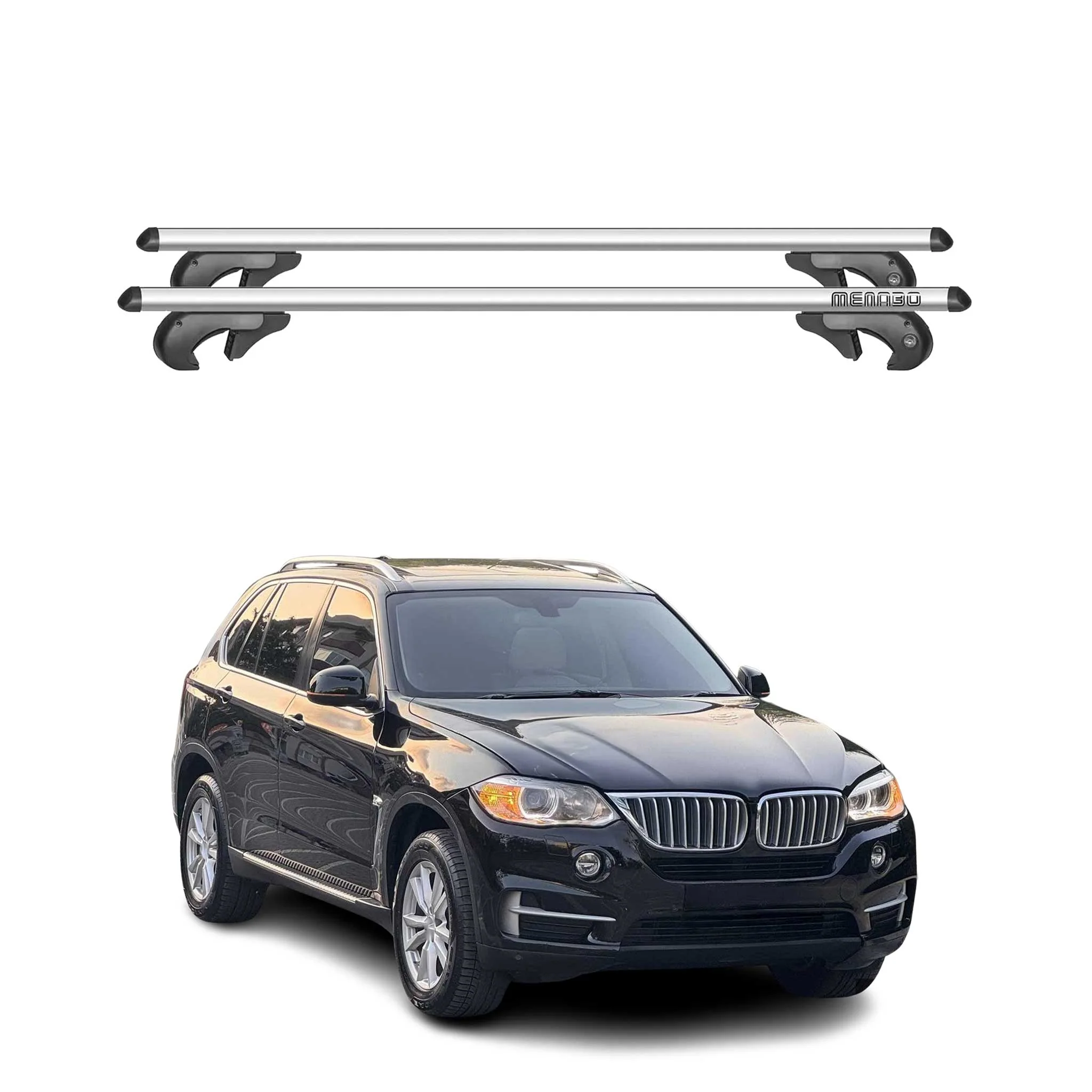 Barres de toit transversales pour BMW X7 G07 2018-2026 Aluminium Gris 2x