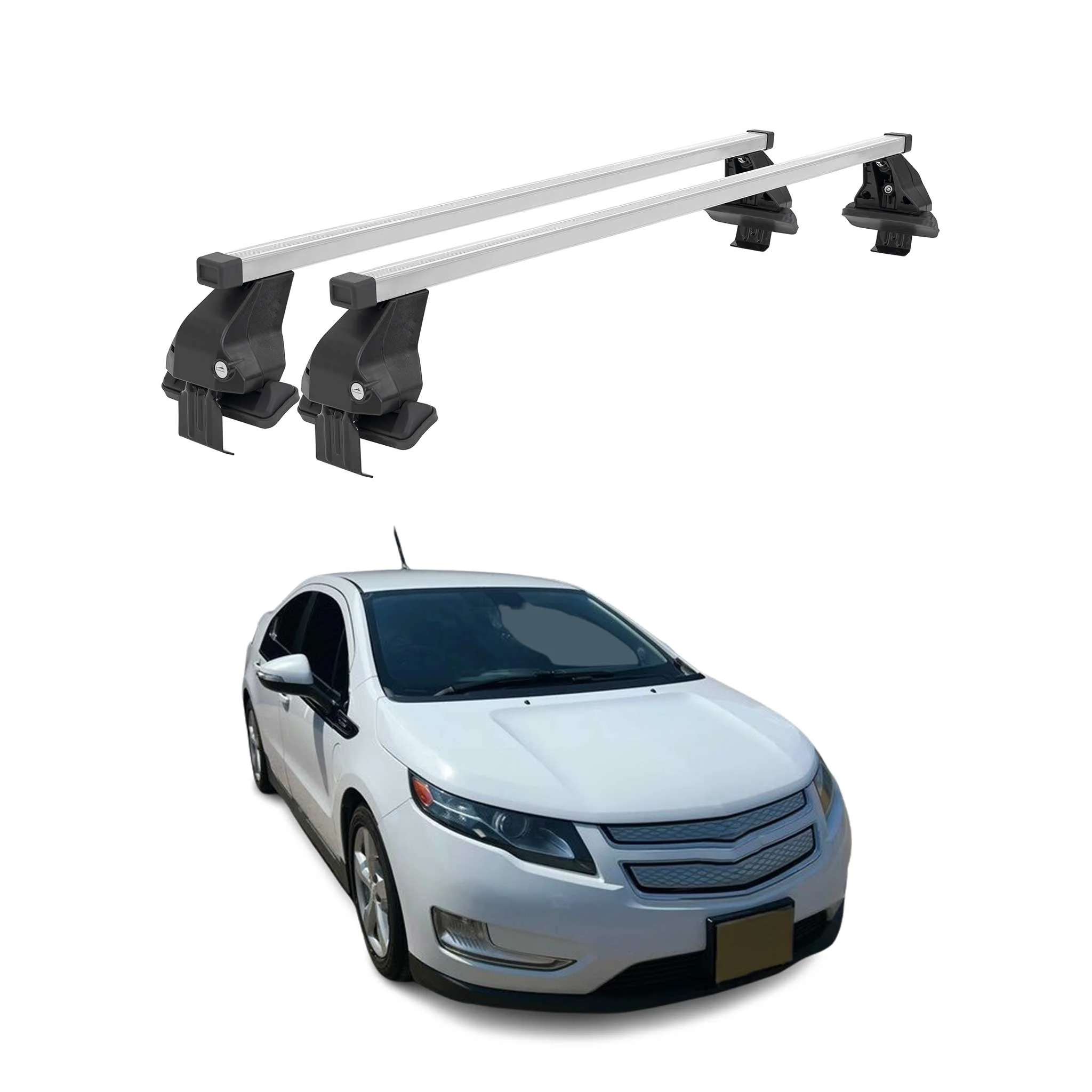 Barres de toit transversales pour Chevrolet Volt 2010-2015 Acier Gris