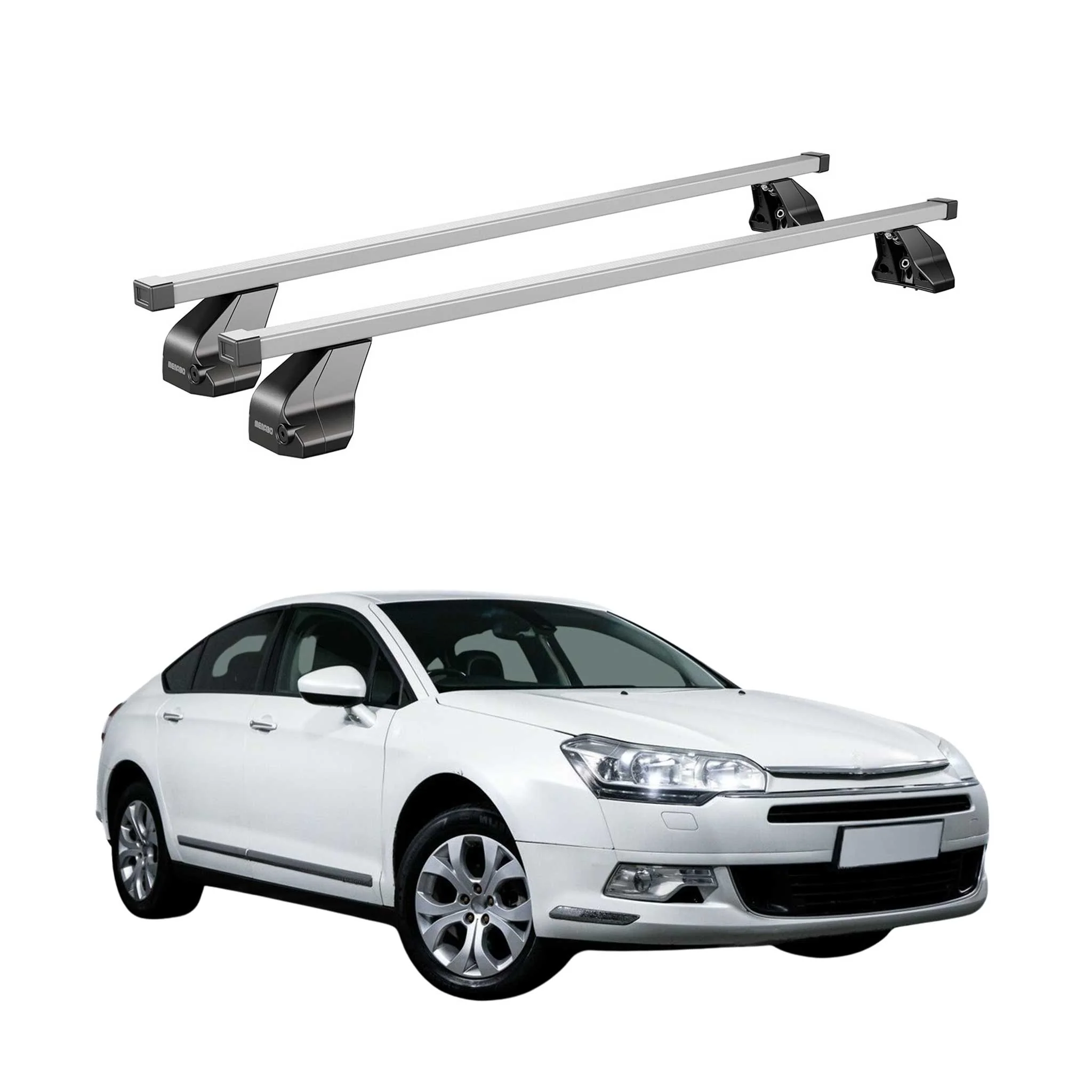 Barres de toit transversales pour Citroen C5 II 2007-2017 Acier Gris