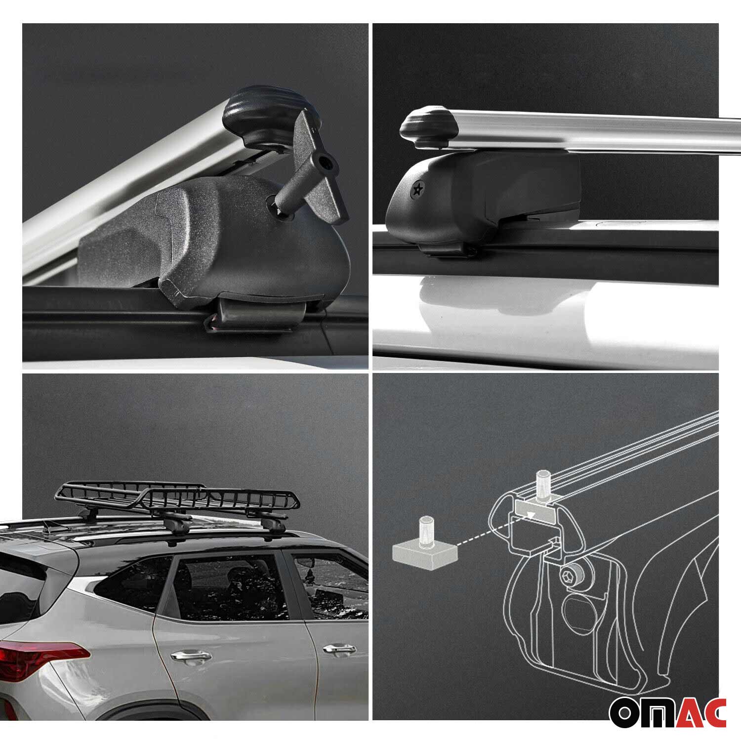 Barres de toit Transversales pour Cupra Leon ST 2020-2026 Aluminium Gris ABE - Image 4