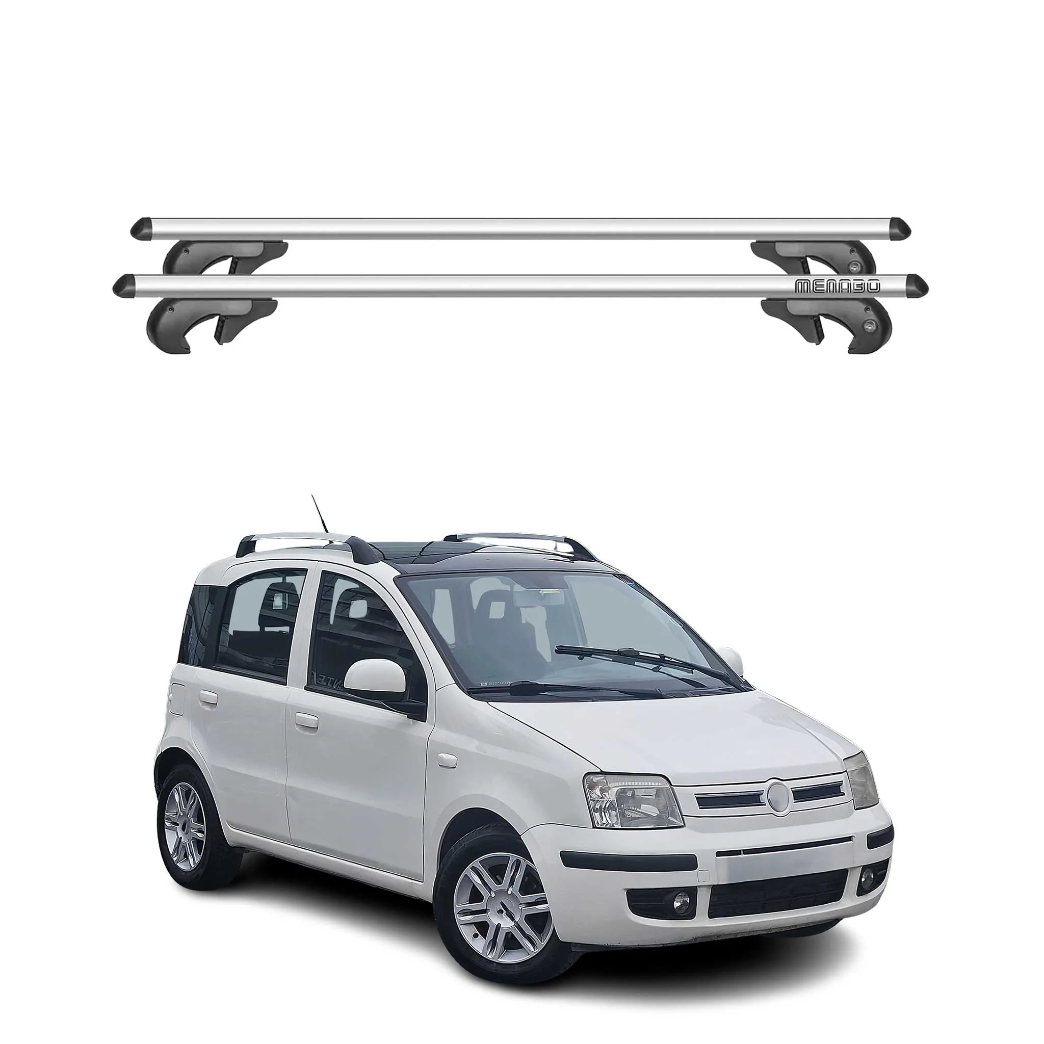 Barres de toit transversales pour Fiat Panda Classic 2012-2013 90kg Gris