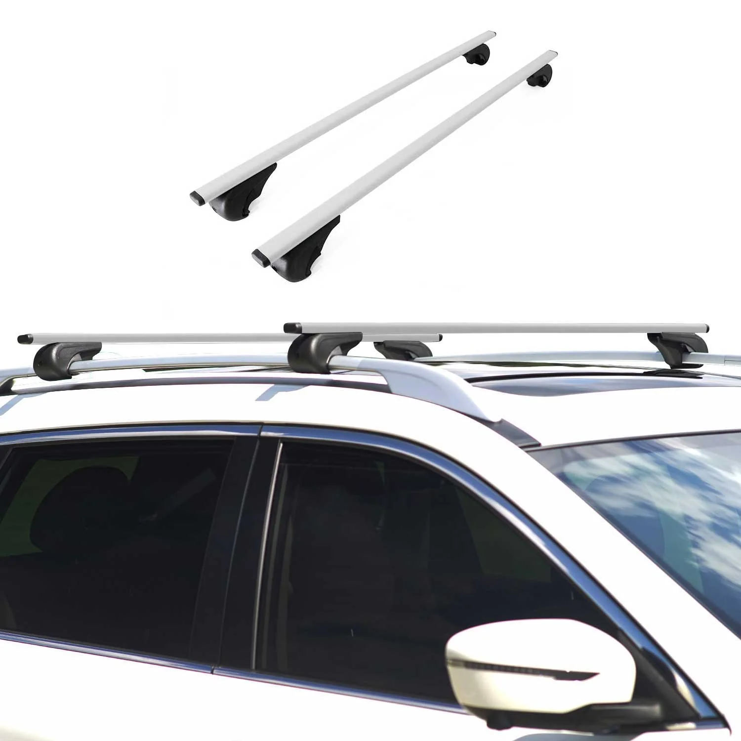 Barres de toit Transversales pour Fiat Panda I Hatchback 1980-2003 Fer Gris 2Pcs - Image 2