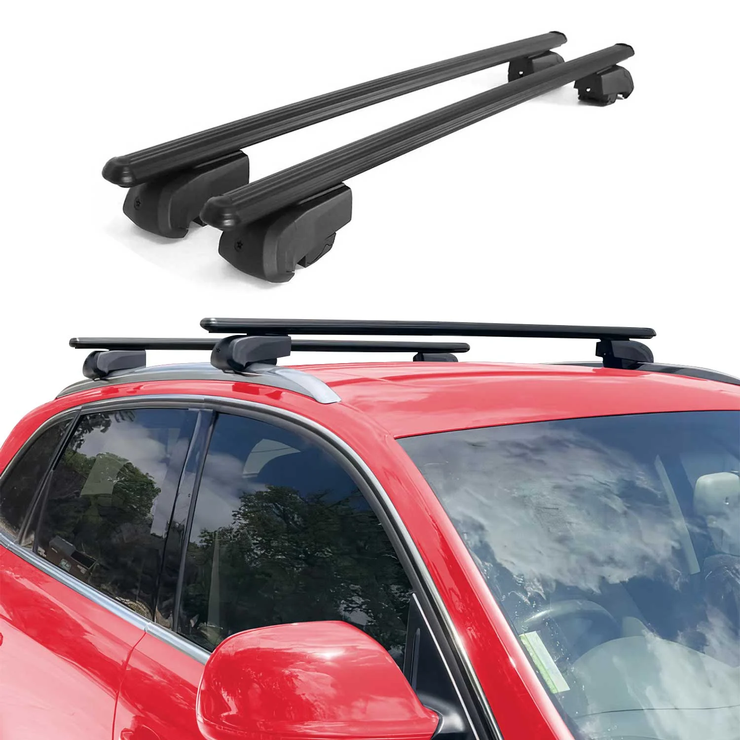 Barres de toit Transversales pour Ford S-Max 2015-2023 ABE Aluminium Noir 2x - Image 2