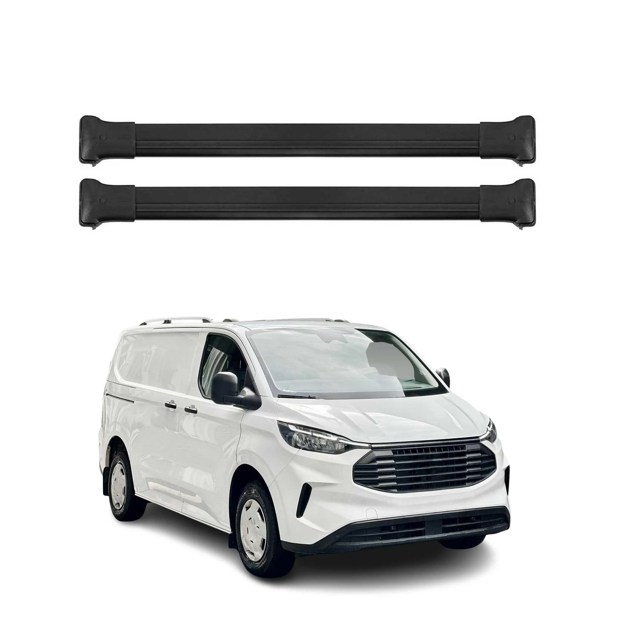 Barres de toit transversales pour Ford Transit Tourneo Custom 2023-2026 Noir 2x