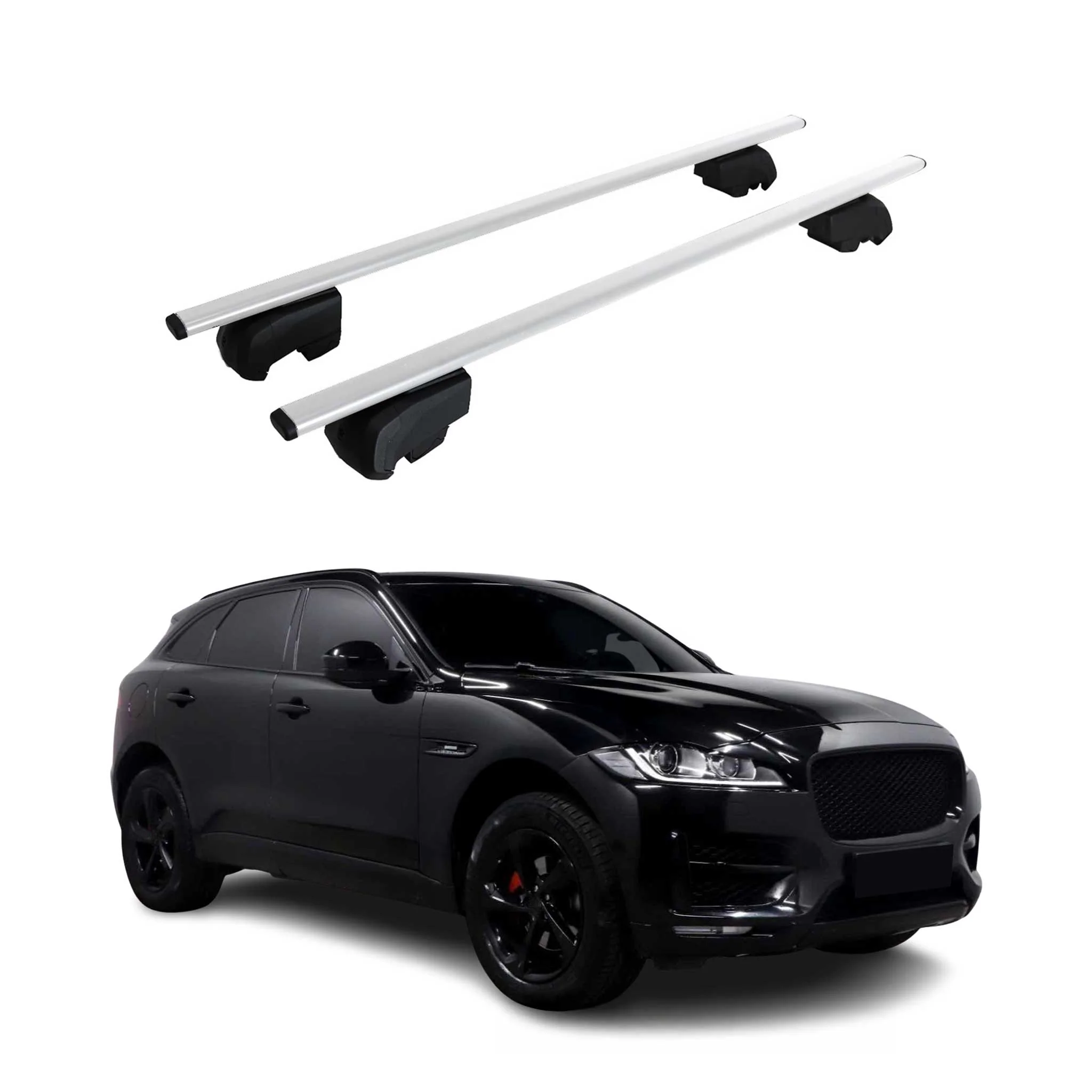 Barres de toit Transversales pour Jaguar F-Pace 2016-2025 ABE Gris