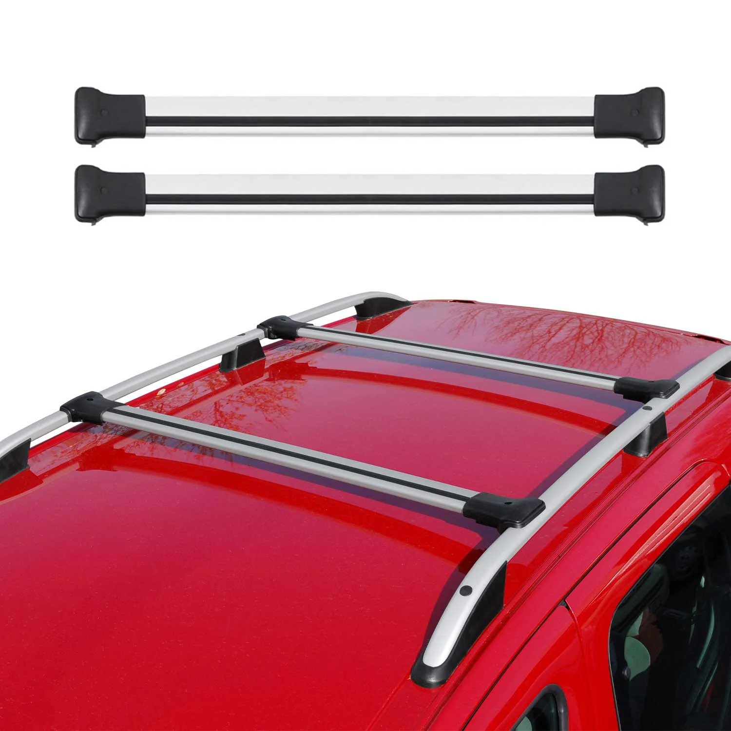 Barres de toit transversales pour Kia Sorento 2010-2013 Aluminium Gris - Image 2