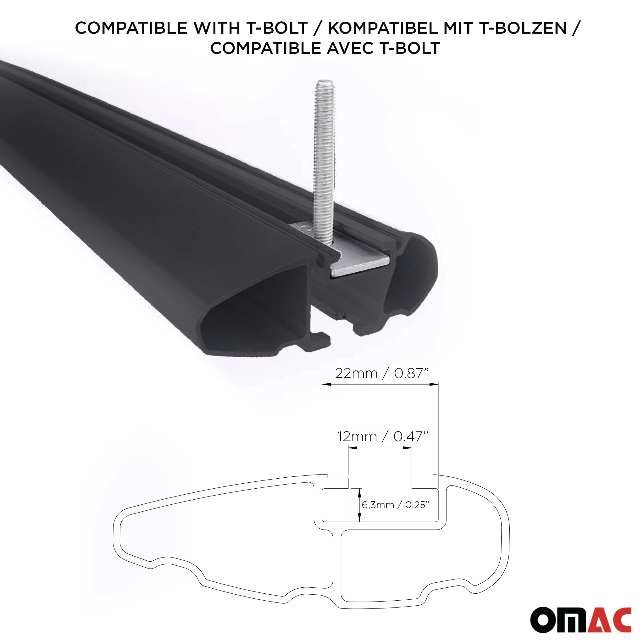 Barres De Toit pour Mercedes Classe C S205 Break 2014-2021 ABE Aluminium Noir - Image 7