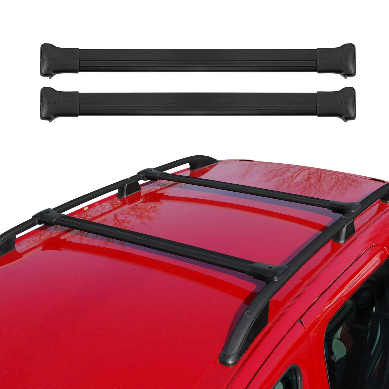 Barres de toit transversales pour Mercedes M Classe 1997-2015 Aluminium Noir 2x - Image 2