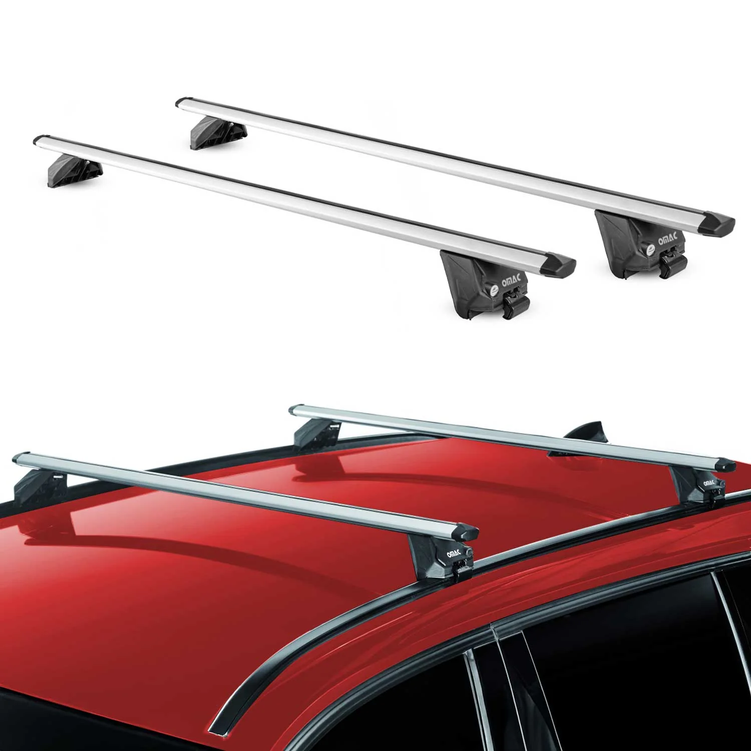 Barres de toit transversales pour Omoda 7 2025-2026 Alu Gris Argenté 2x ABE - Image 2