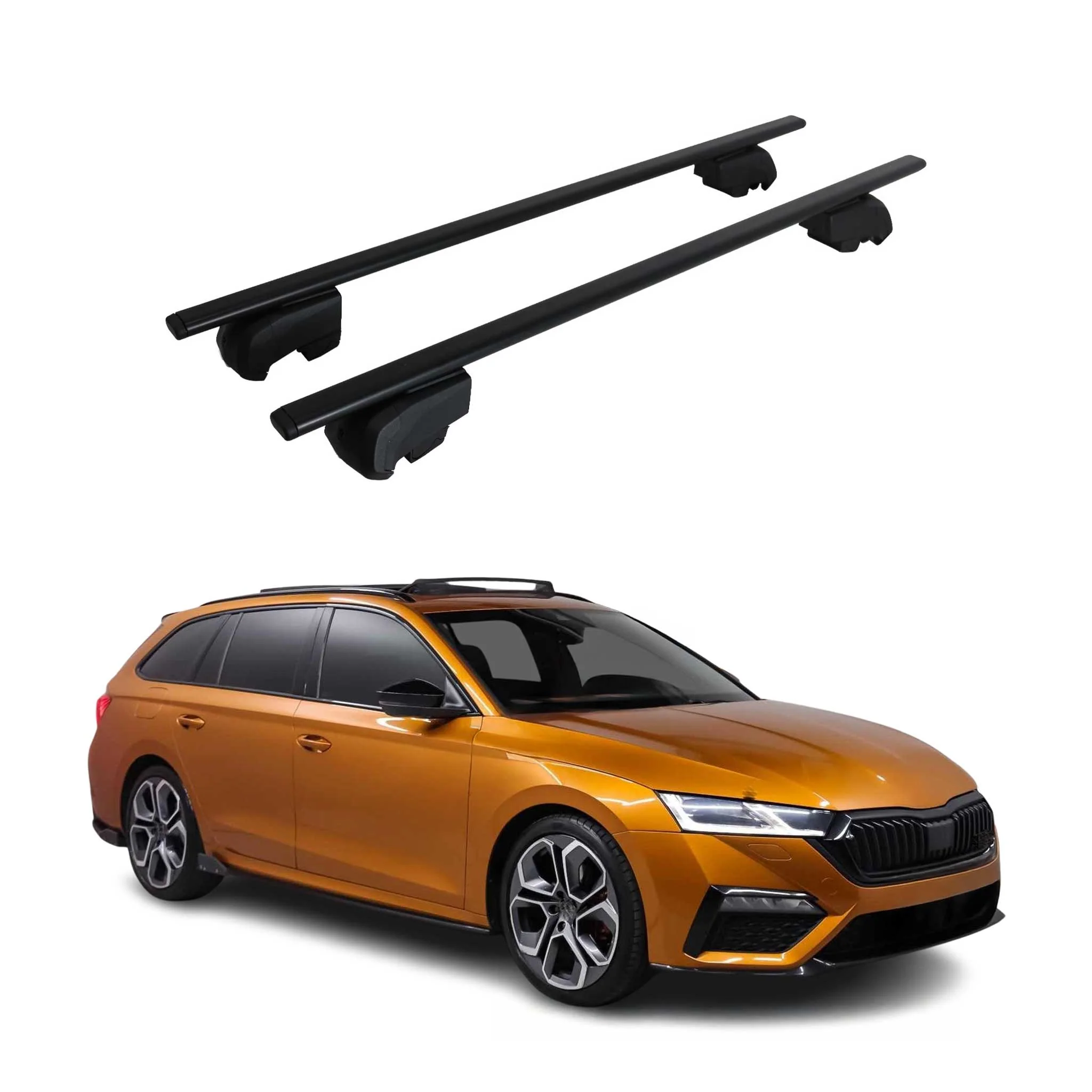 Barres de toit Transversales pour Skoda Octavia 2020-2026 ABE Noir