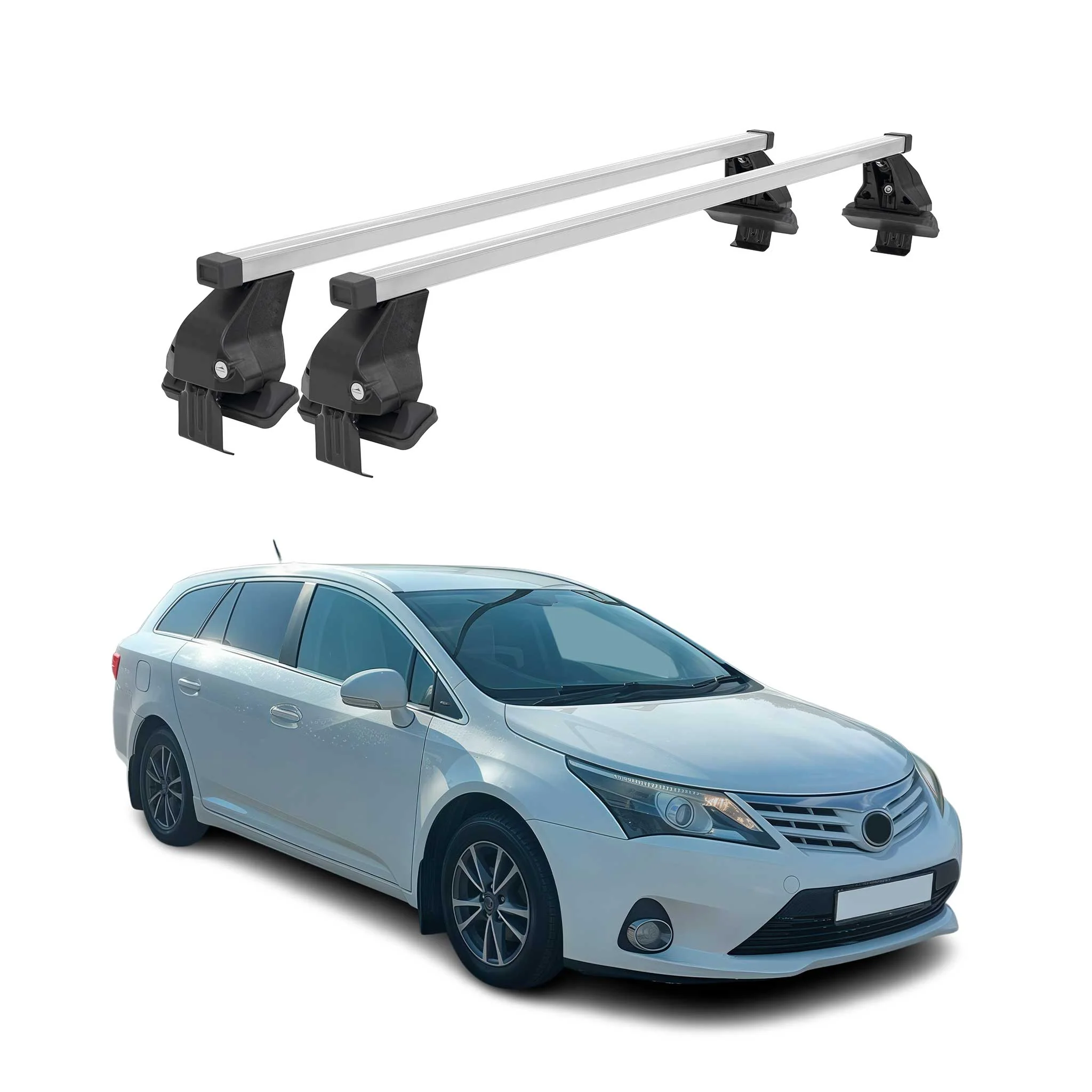 Barres de toit transversales pour Toyota Avensis T270 2009-2011 Acier Gris