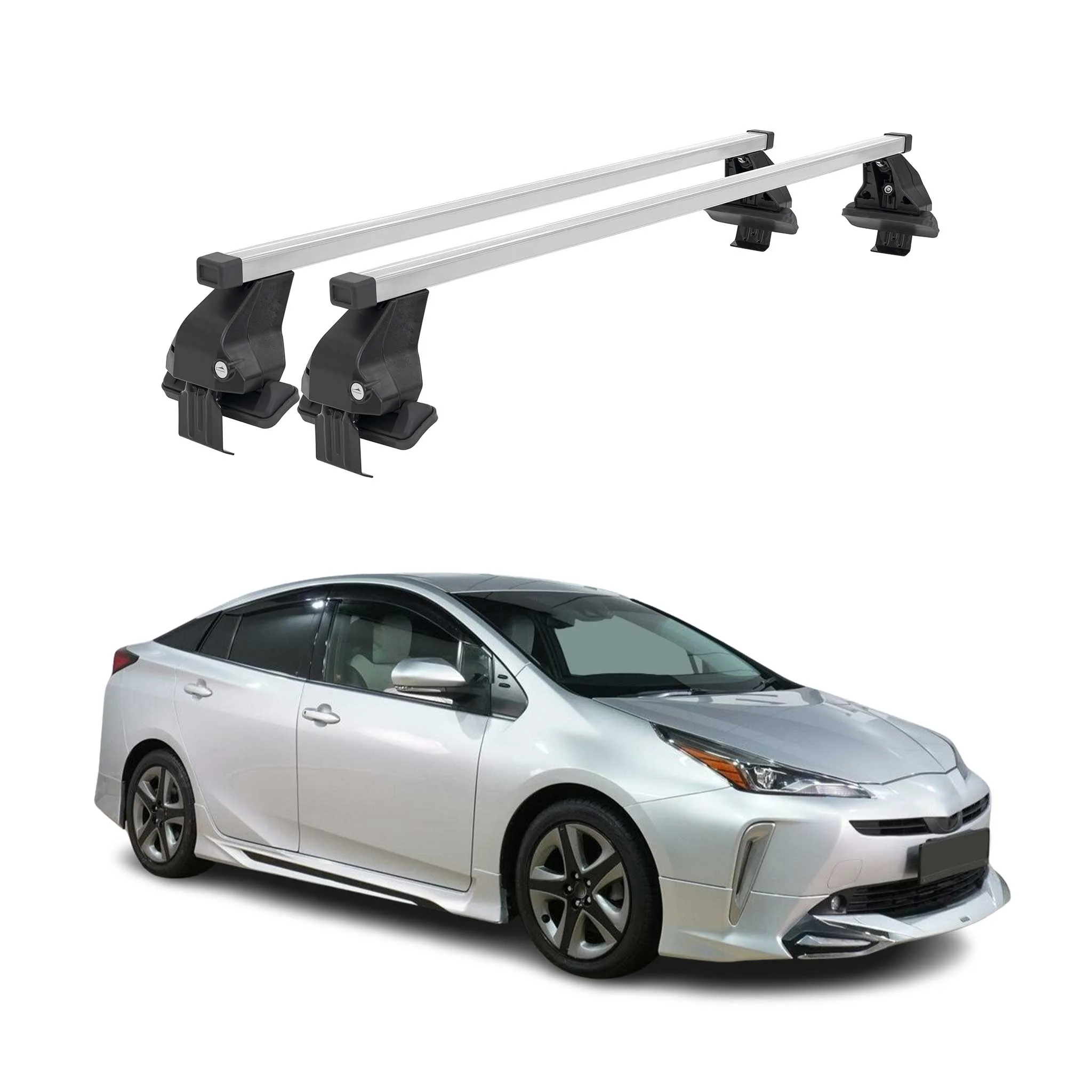 Barres de toit transversales pour Toyota Prius+ 2012-2021 Gris