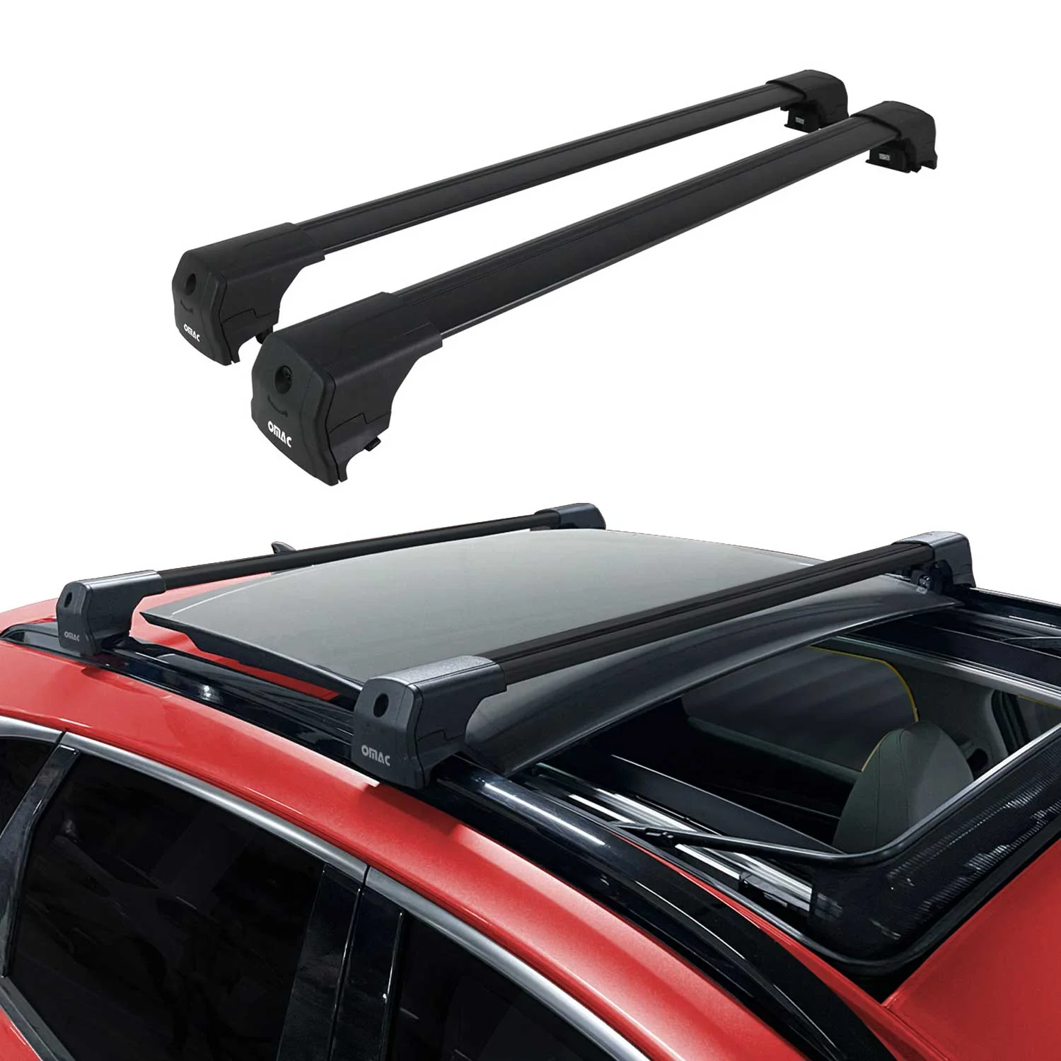 Barres De Toit Transversales pour Volvo XC90 II 2015-2026 Alu Noir ABE - Image 2