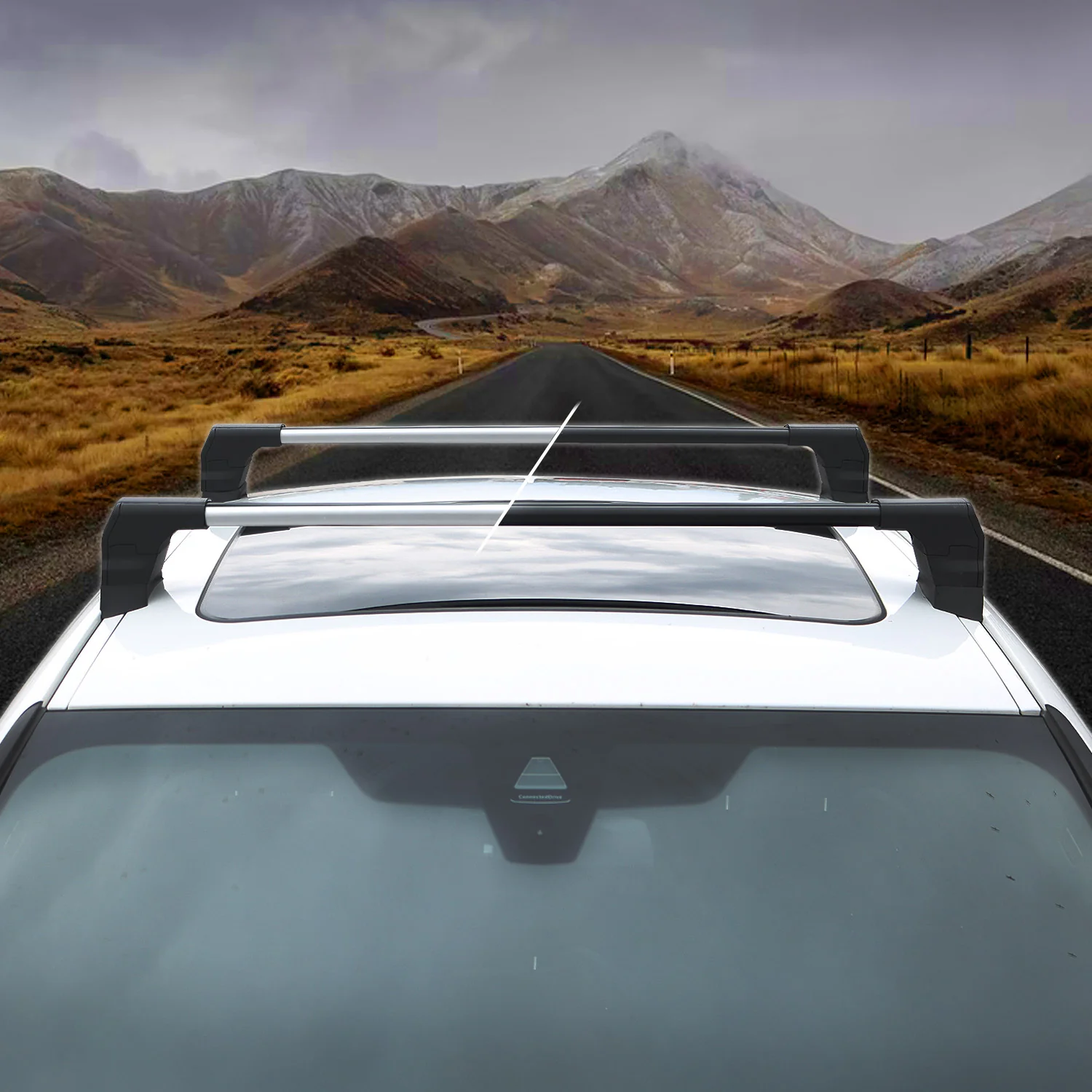 Barres de toit transversales pour VW Caddy 2020-2026 Aluminium Noir - Image 8