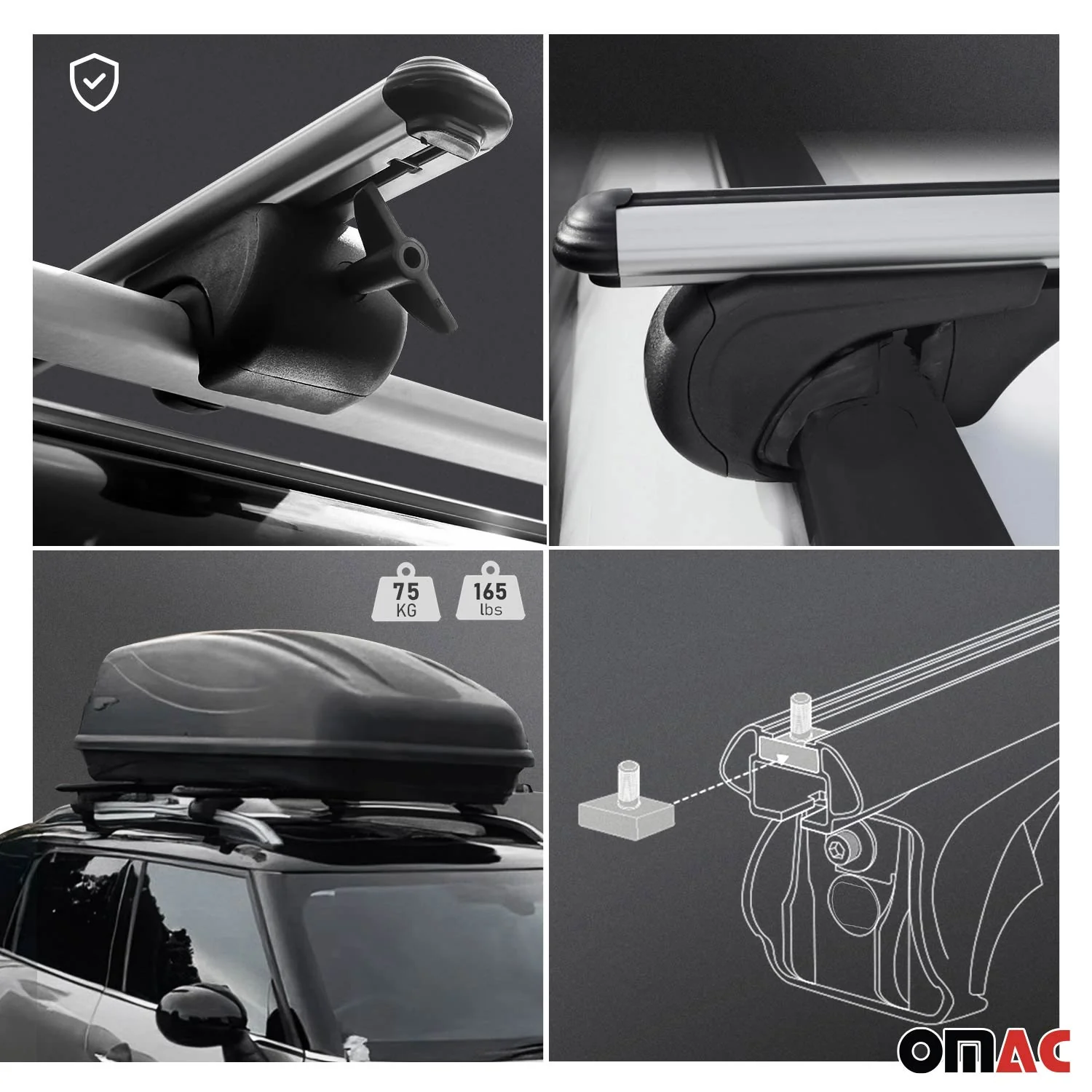 Barres de toit Transversales pour VW Sharan 1995-2010 Aluminium Argent - Image 4