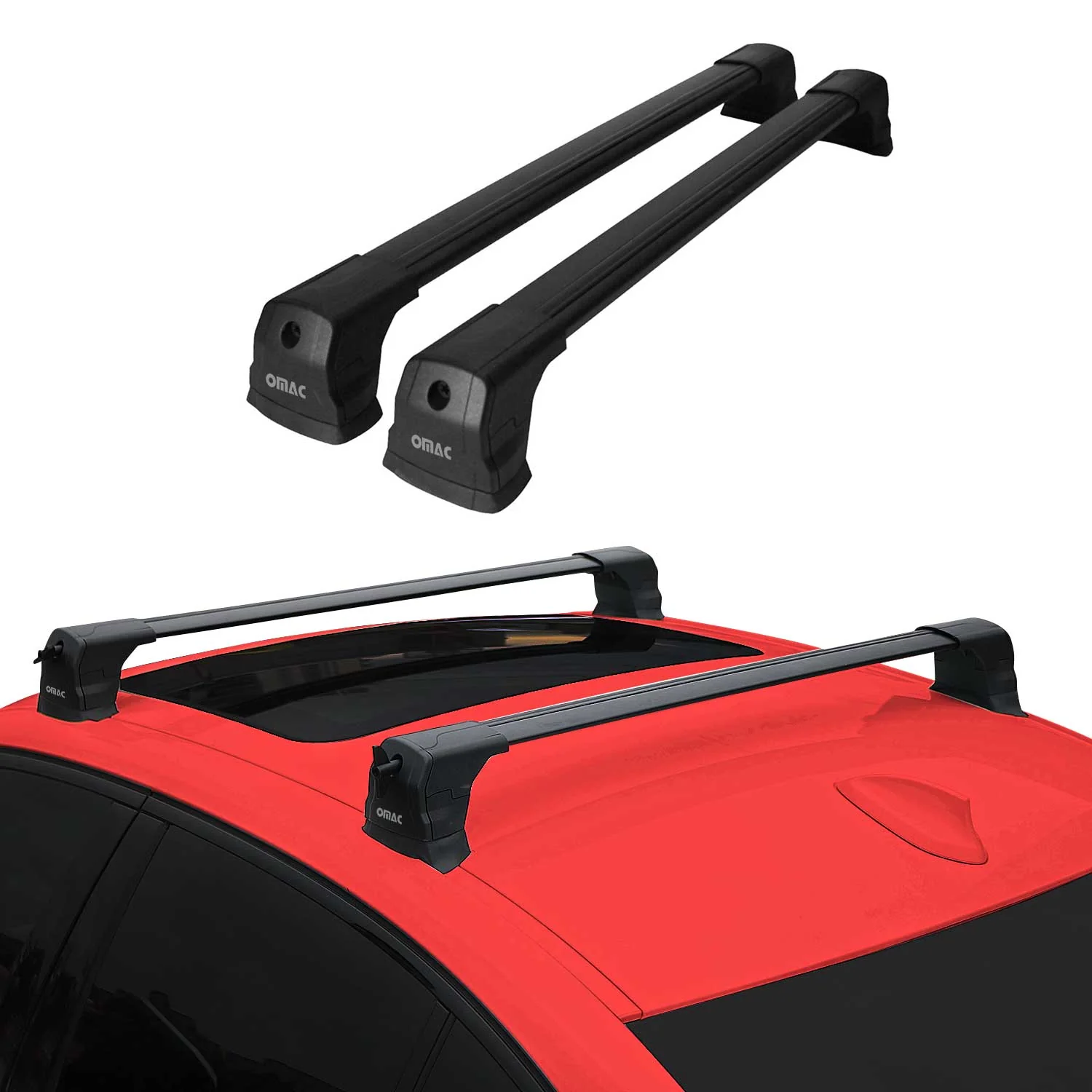 Barres de toit transversales pour VW T7 Multivan 2021-2026 Aluminium Noir 2 Pcs - Image 2
