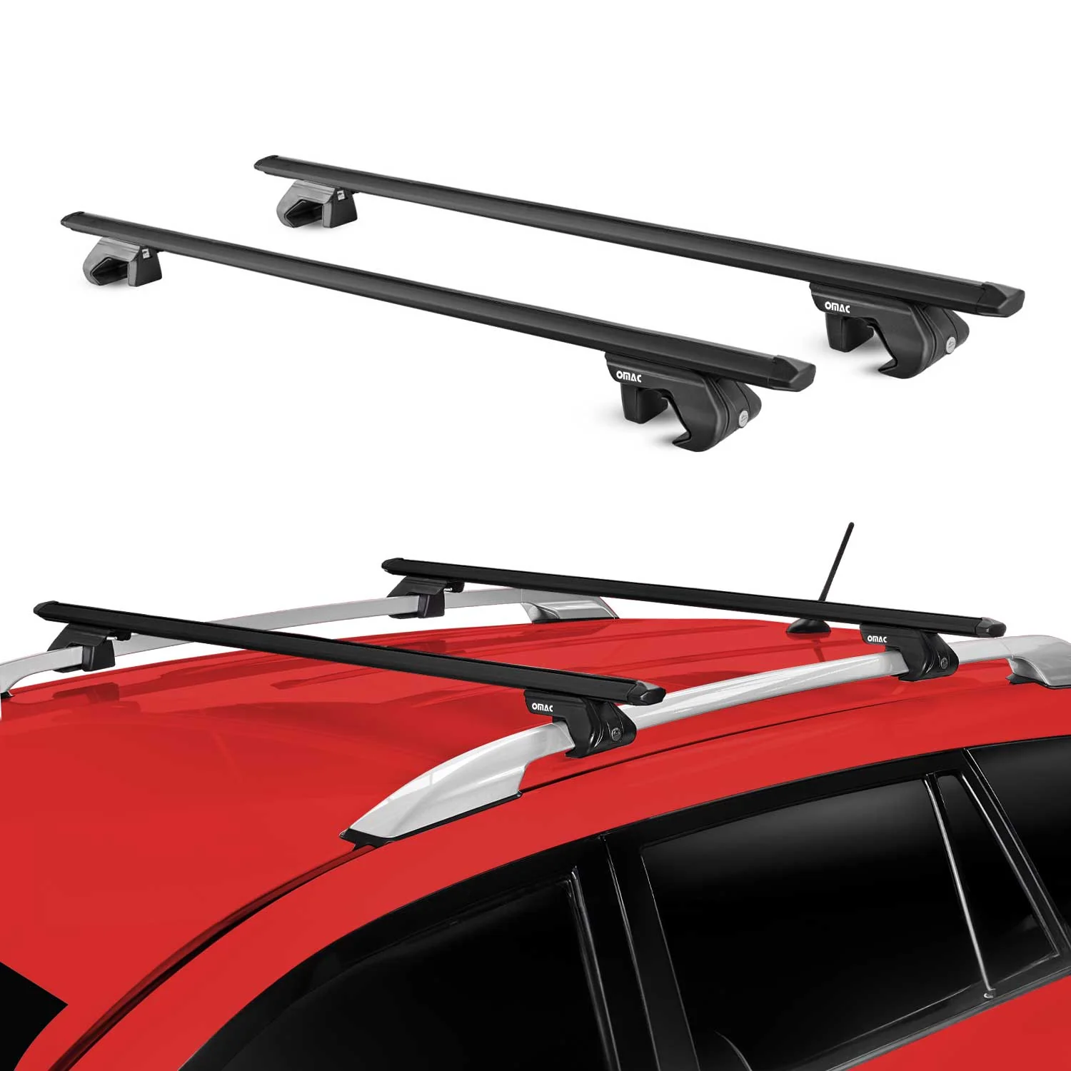 Barres de toit transversales pour Jeep Grand Cherokee WJ 1999-04 Alu Noir 2x ABE - Image 2