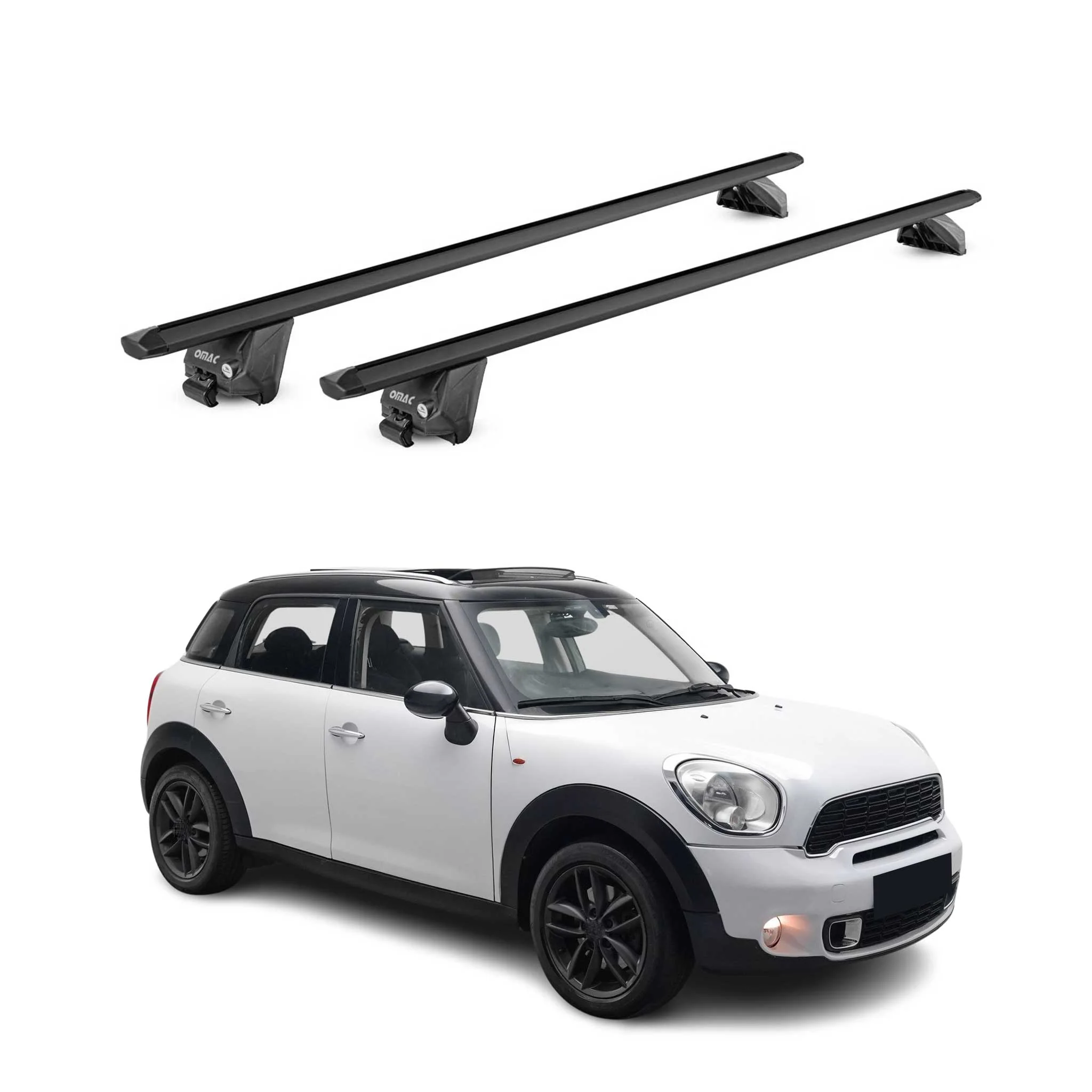 Barres de toit transversales pour Mini Countryman R60 F60 2010-2023 Alu Noir ABE