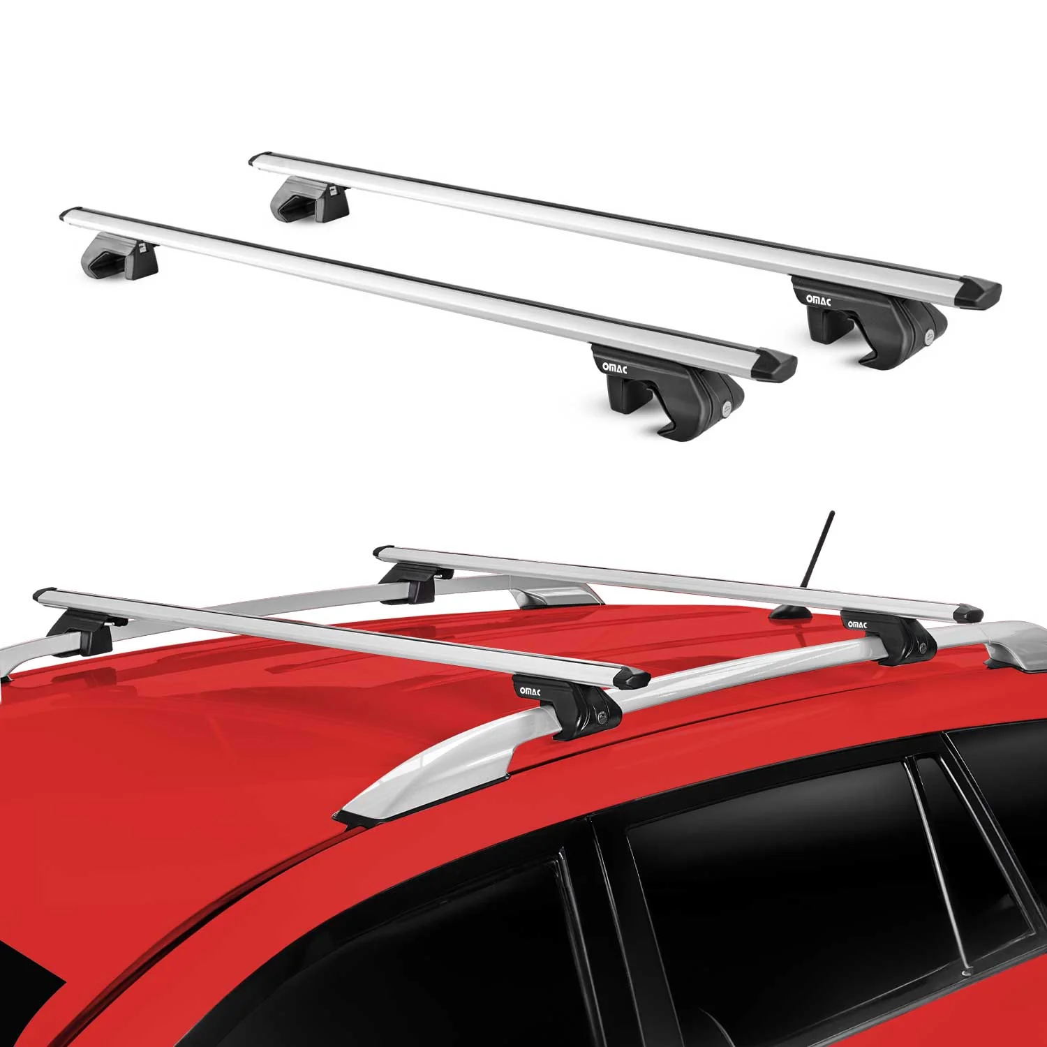 Barres de toit transversales pour Nissan Murano Z51 2005-2014 Alu Gris 2x ABE - Image 2