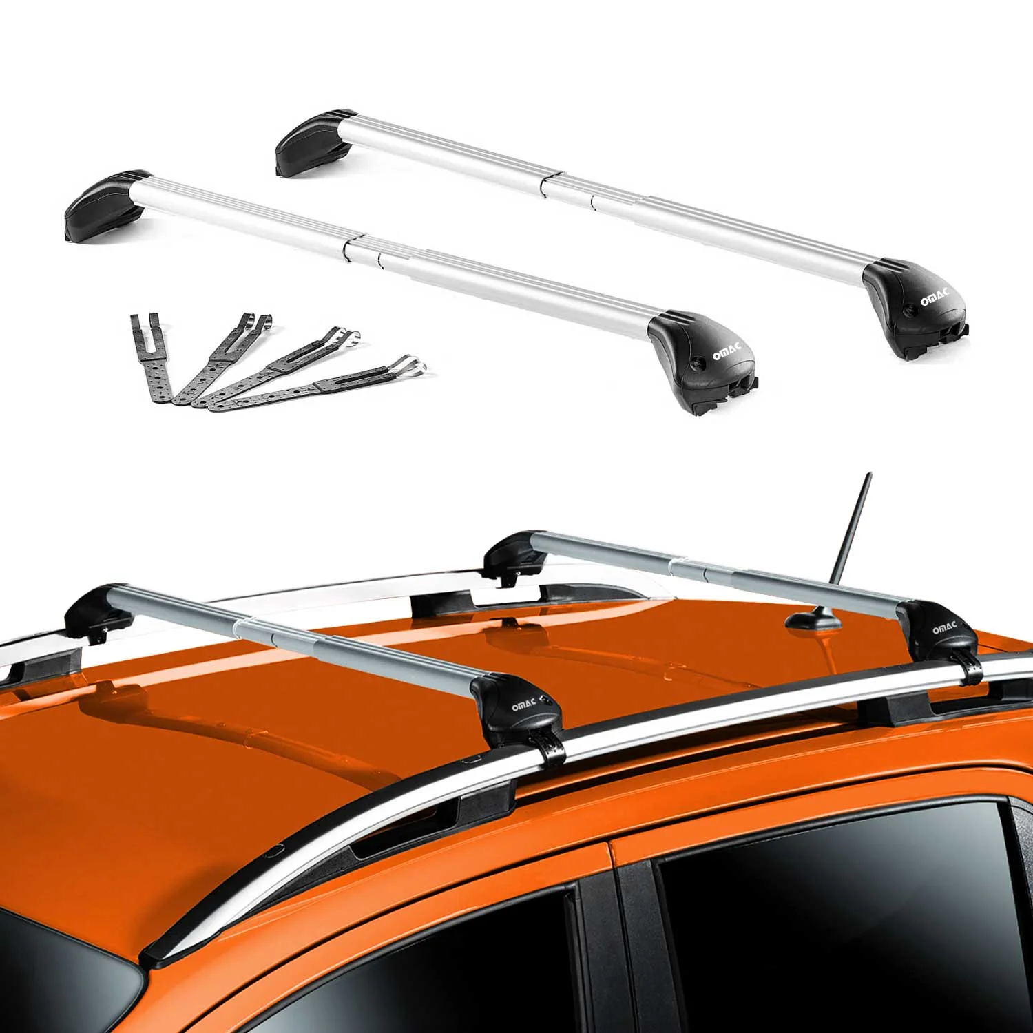 Barres de toit transversales pour VW T-Roc A11 2017-2025 Gris Argenté 2x ABE - Image 2
