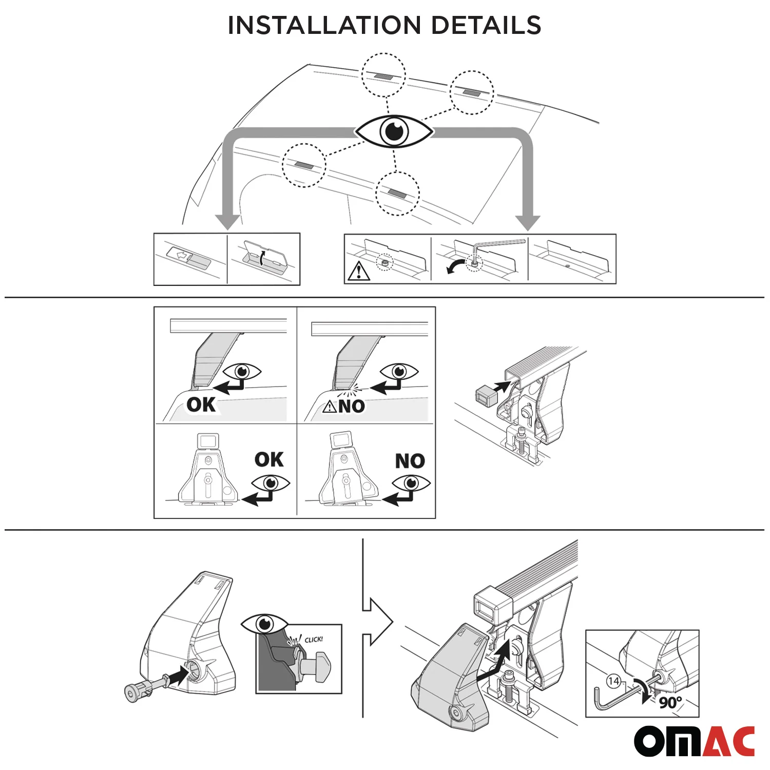 Barres Transversales Menabo pour Fiat Idea 2005-2012 Noir - Image 9