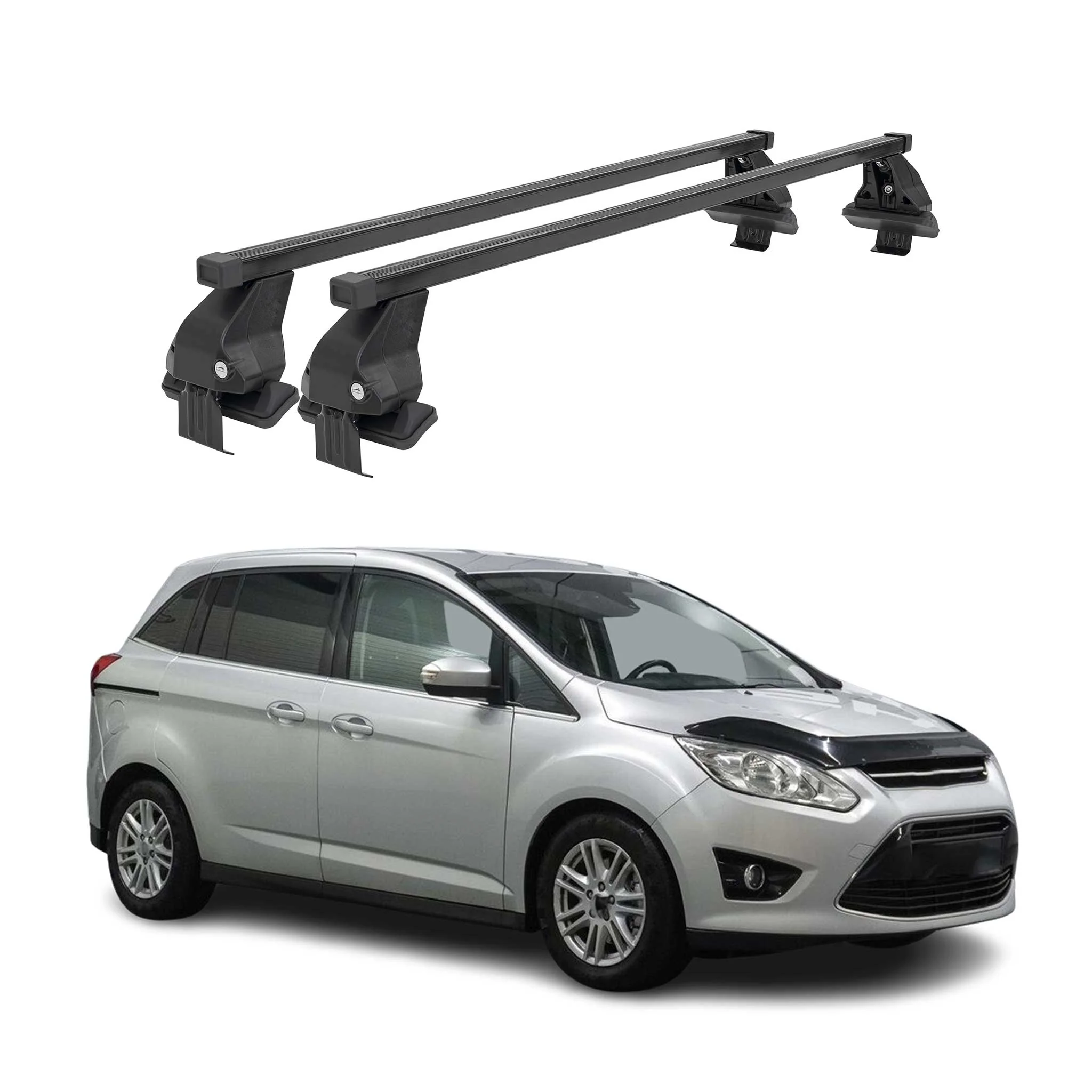 Barres Transversales Menabo pour Ford C-Max II 2010-2019 Noir