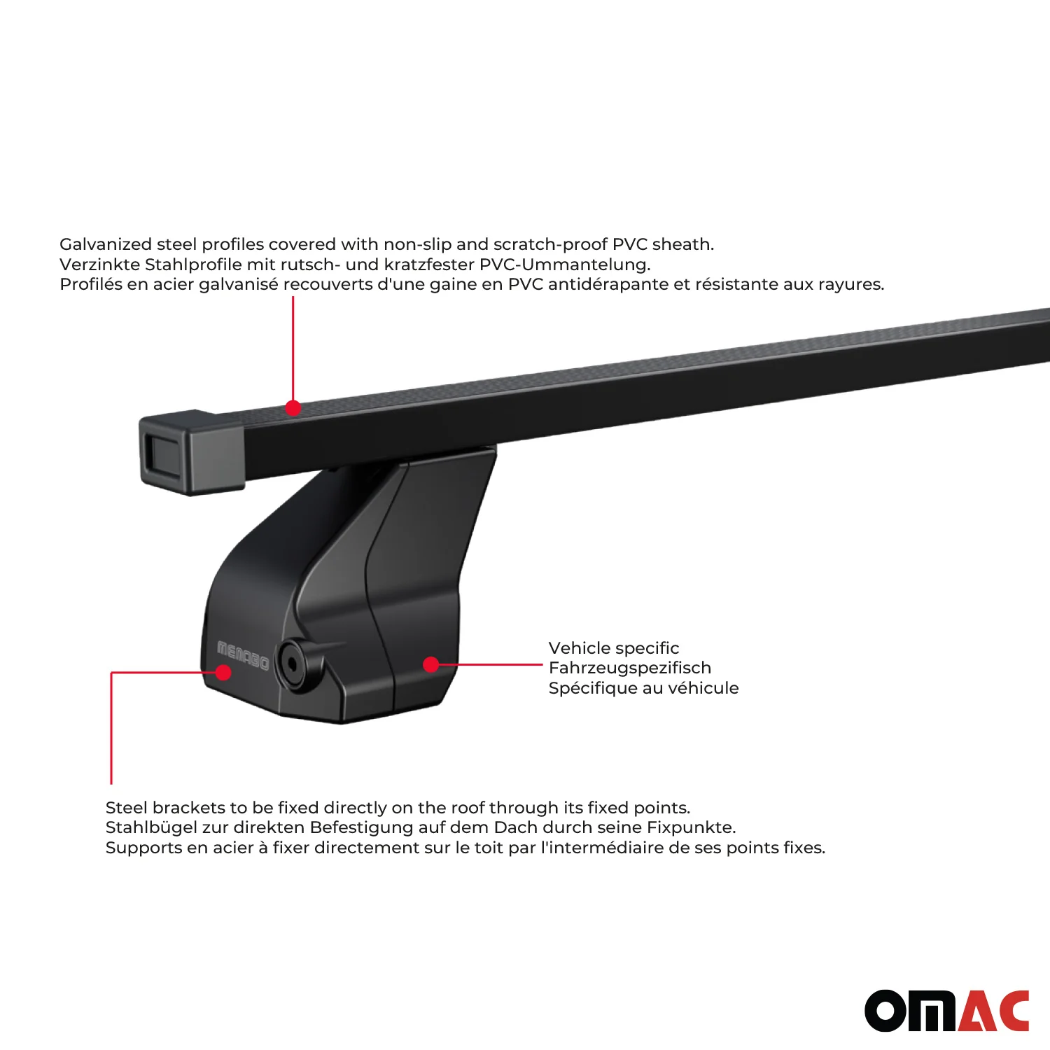 Barres Transversales Menabo pour Mazda CX-5 2015-2017 Noir - Image 5