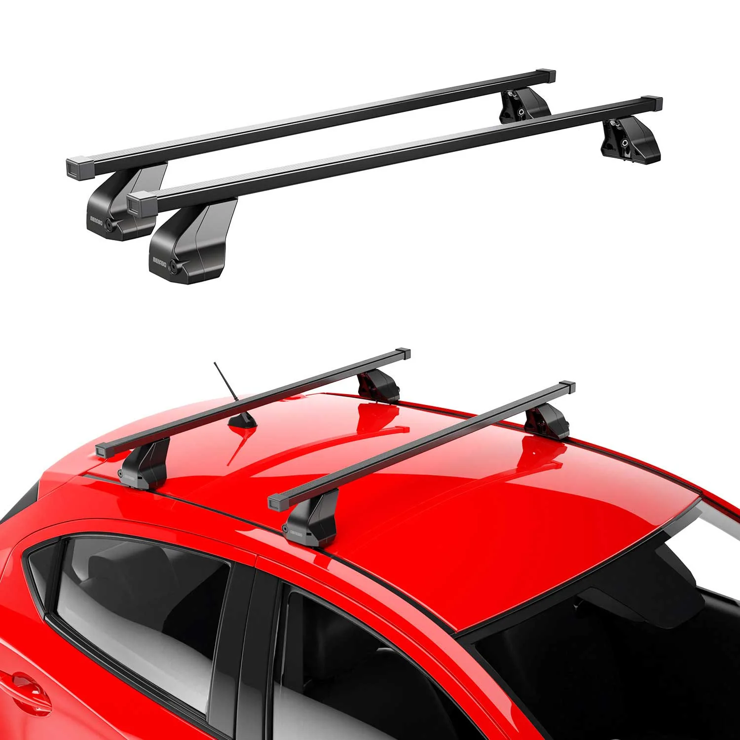 Barres Transversales Menabo pour Mercedes Classe A W169 2004-2012 Noir - Image 2