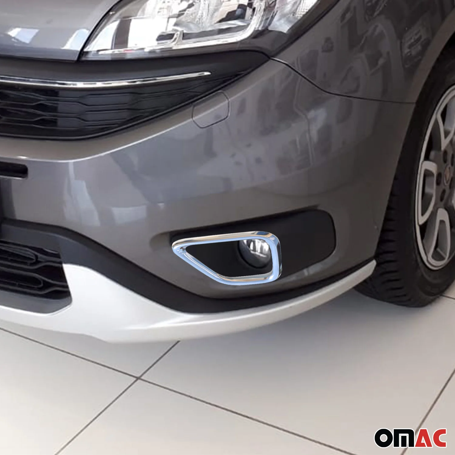 Cadre Phare Antibrouillard pour FIAT Doblo II Facelift 2014-2021 acier inox - Image 2