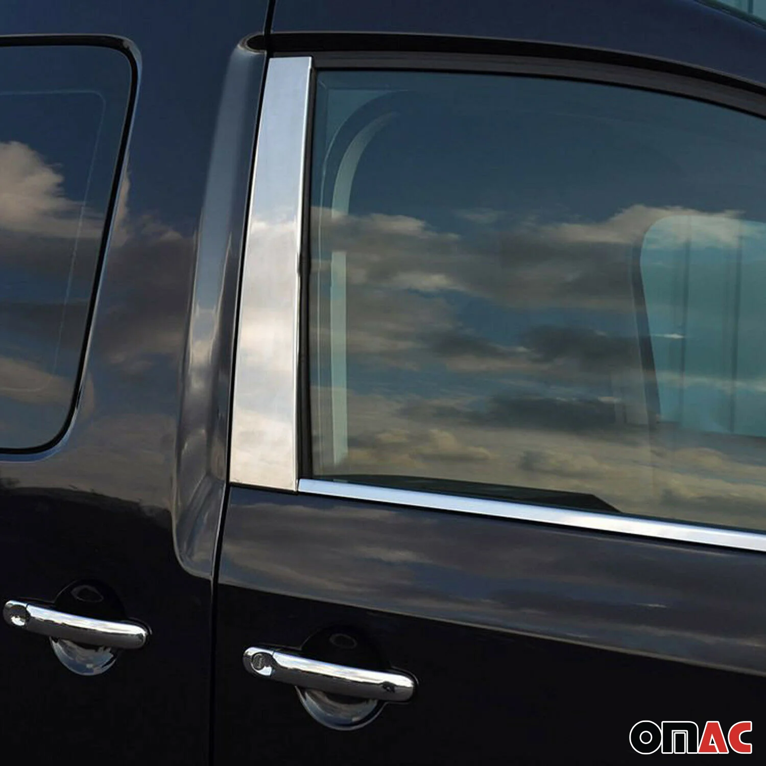 Couverture Garniture de pilier B pour VW Caddy 2003-2015 en acier inox 2Pcs - Image 2
