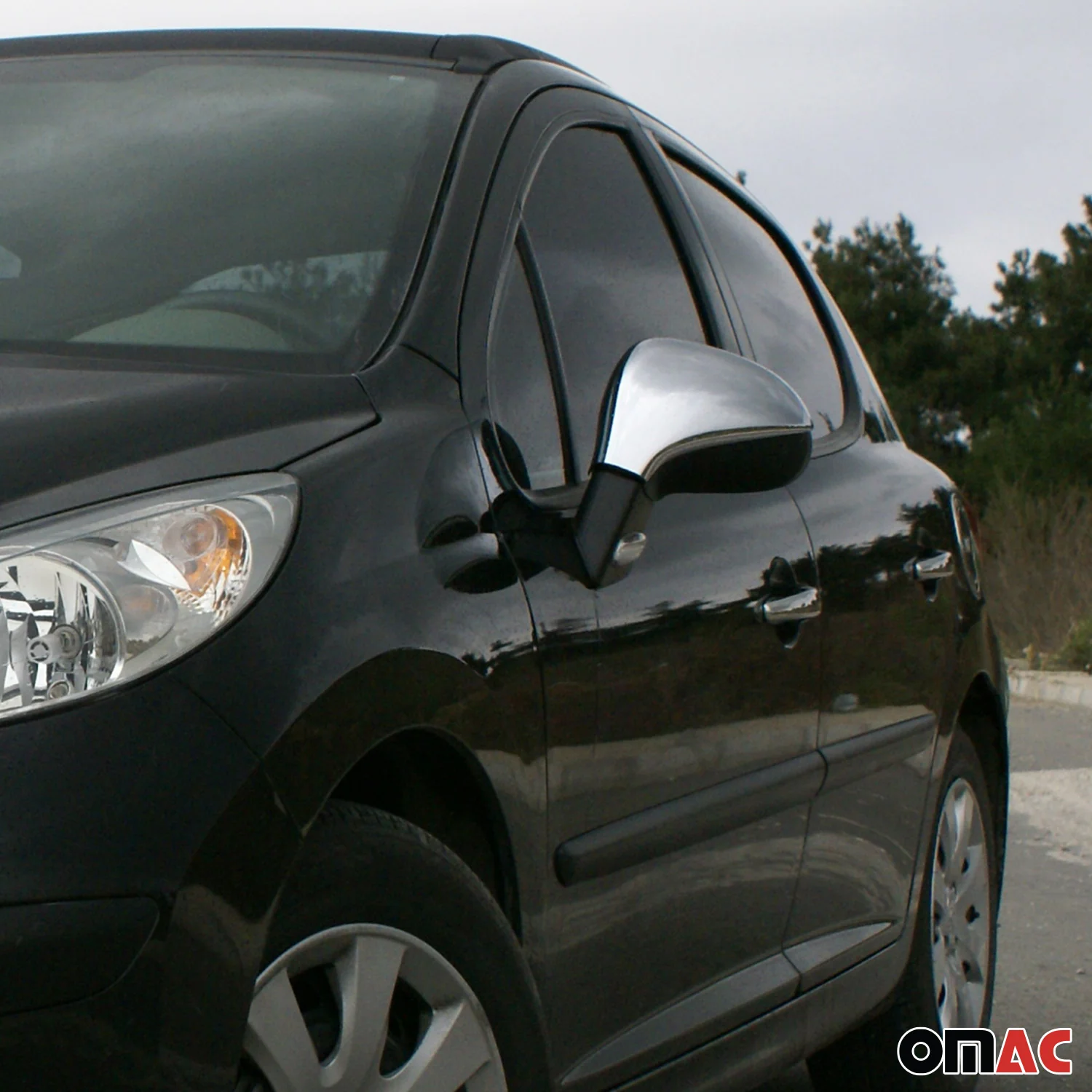 Coques de Rétroviseurs pour Peugeot 207 2006-2012 en Acier Chromé Argent - Image 2